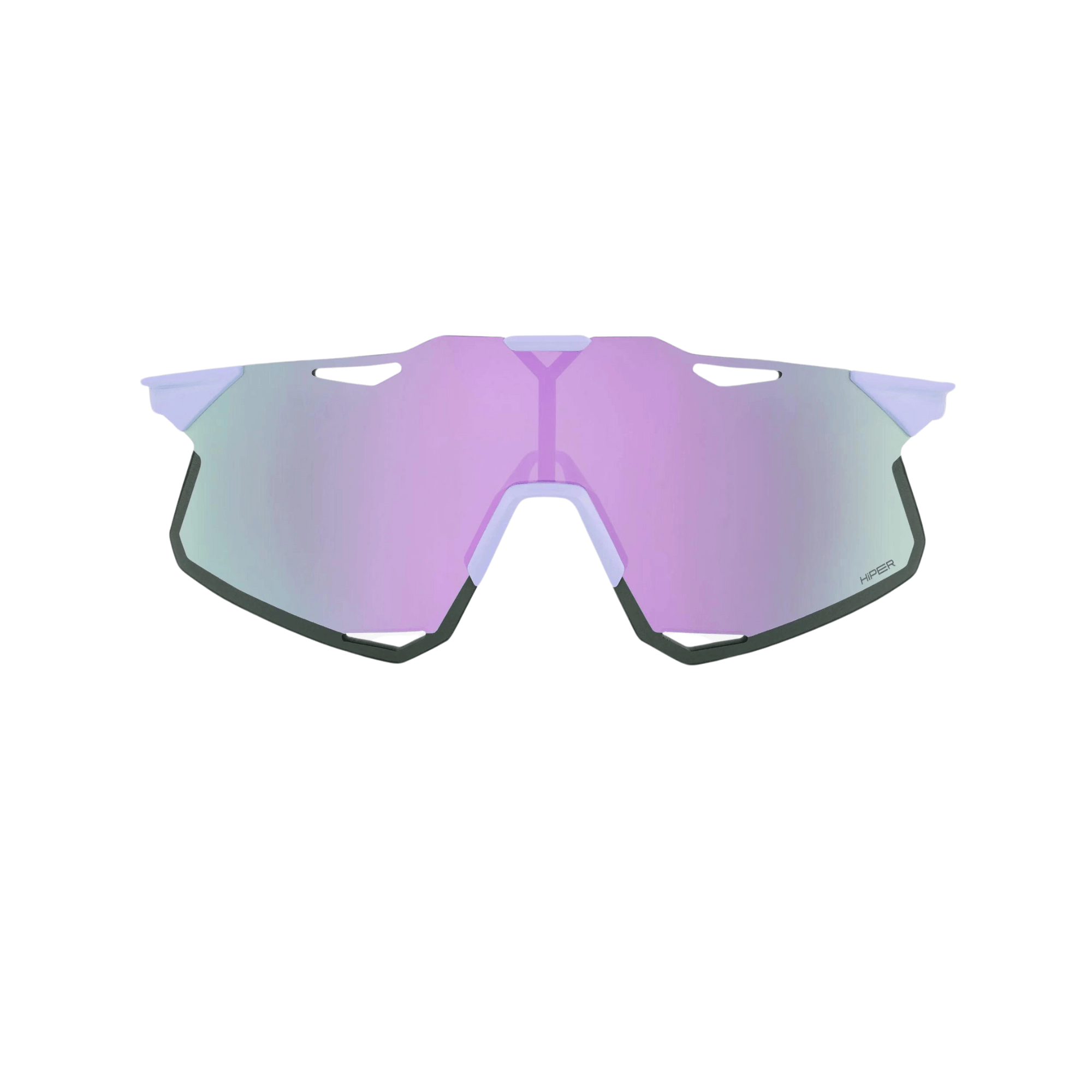 100% Hypercraft sunglasses with polished lavender frame and HiPER lavender mirror lens