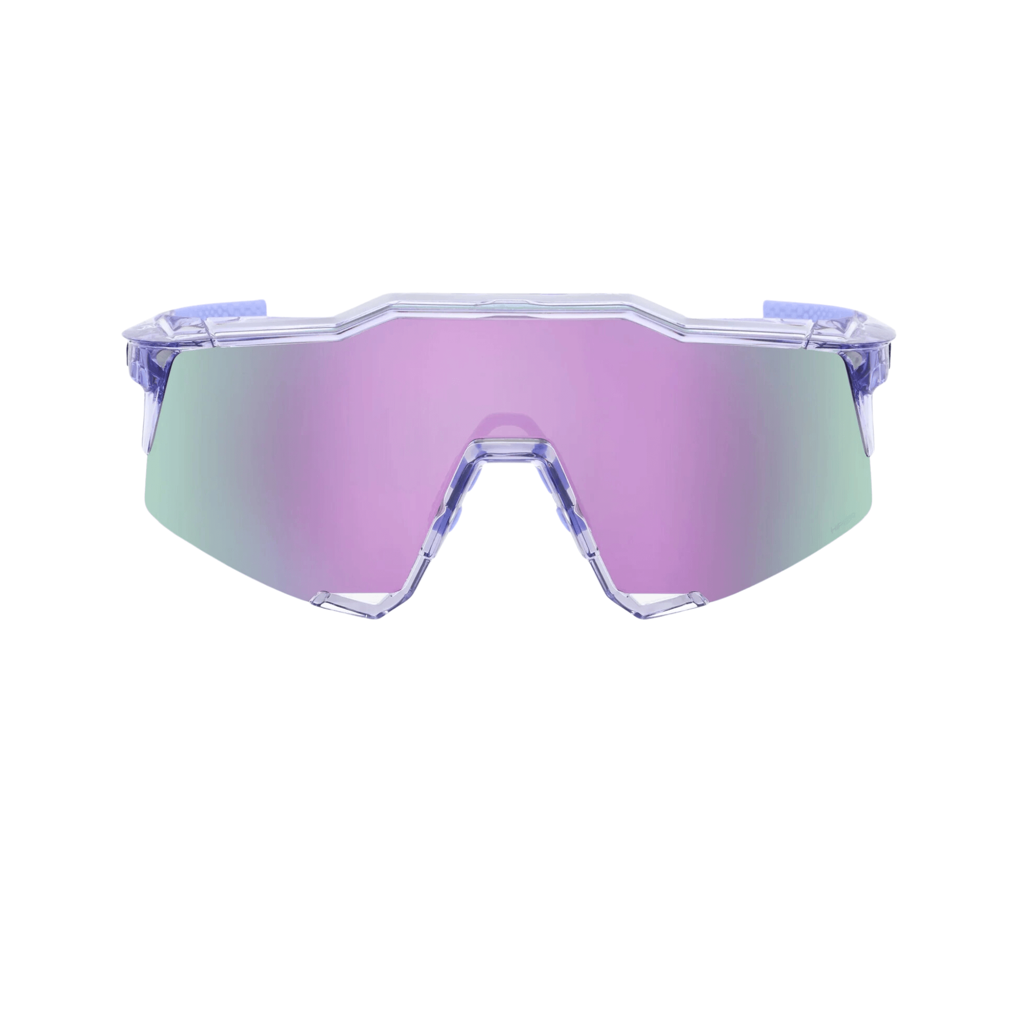 100% Speedcraft polished translucent lavender sunglasses with HiPER lavender mirror lens for UV protection and enhanced visibility.