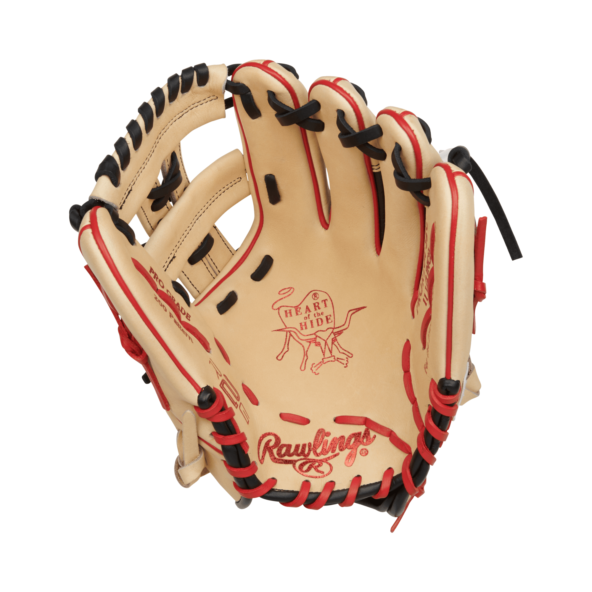 Rawlings Heart of the Hide R2G baseball glove 11.5" with classic design and modern features in tan and red colors.