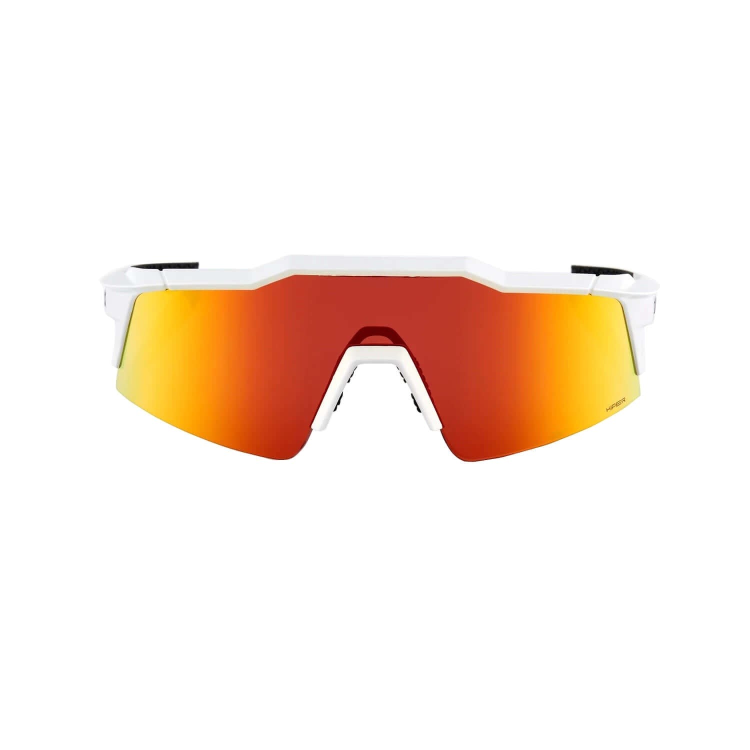 100% Speedcraft SL Off White sunglasses with HiPER Red multilayer mirror lens for optimal UV protection and visibility.
