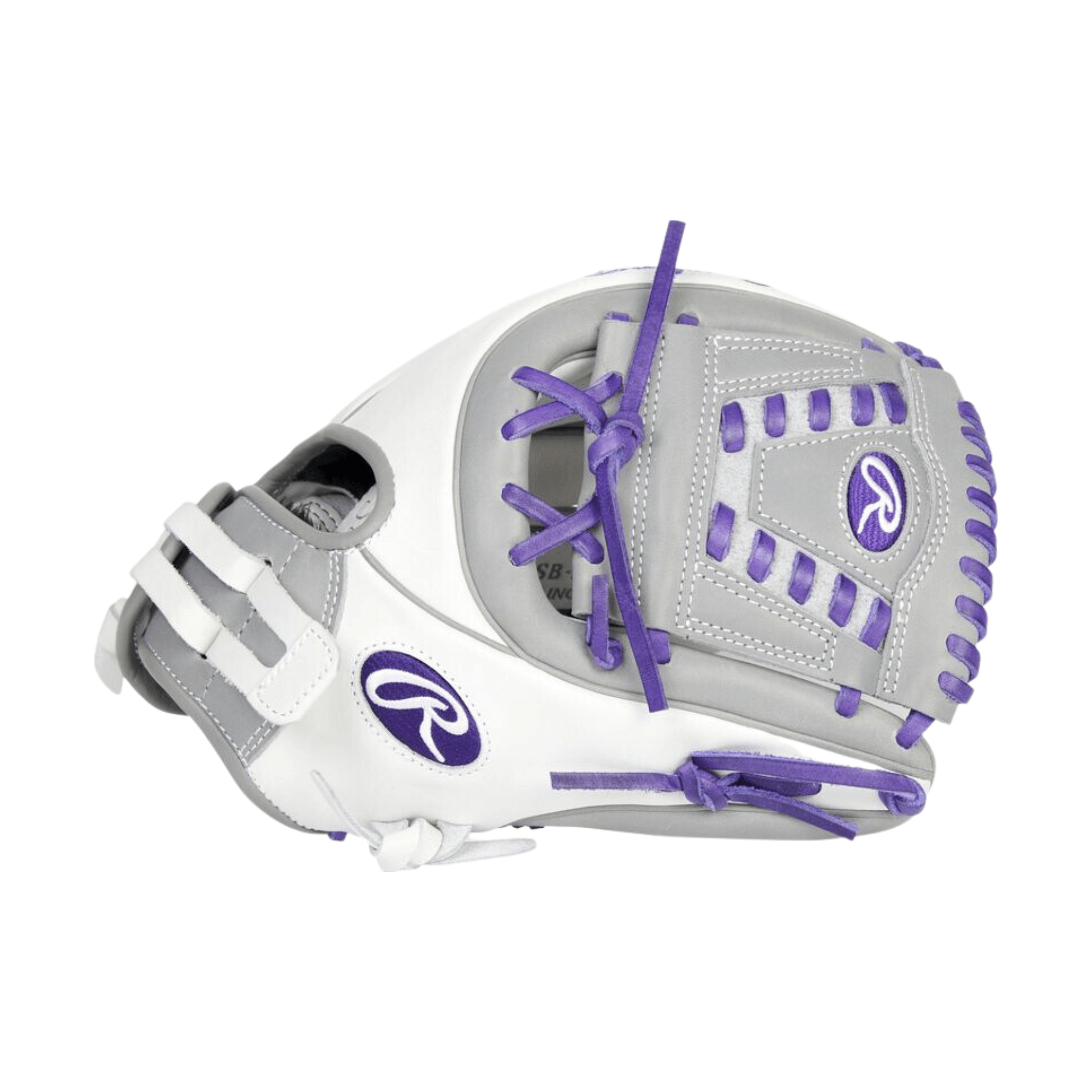 Rawlings Liberty Advanced Color Series 11.75-inch infield glove in purple and white, featuring a durable leather design.
