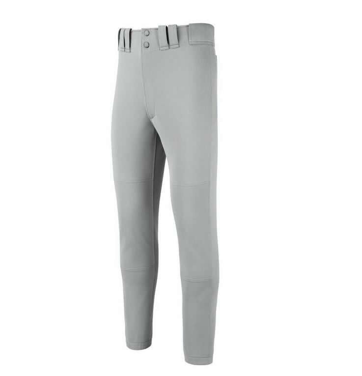 Mizuno Men’s Premier Players Baseball Pant in grey, designed for comfort and agility on the baseball field.