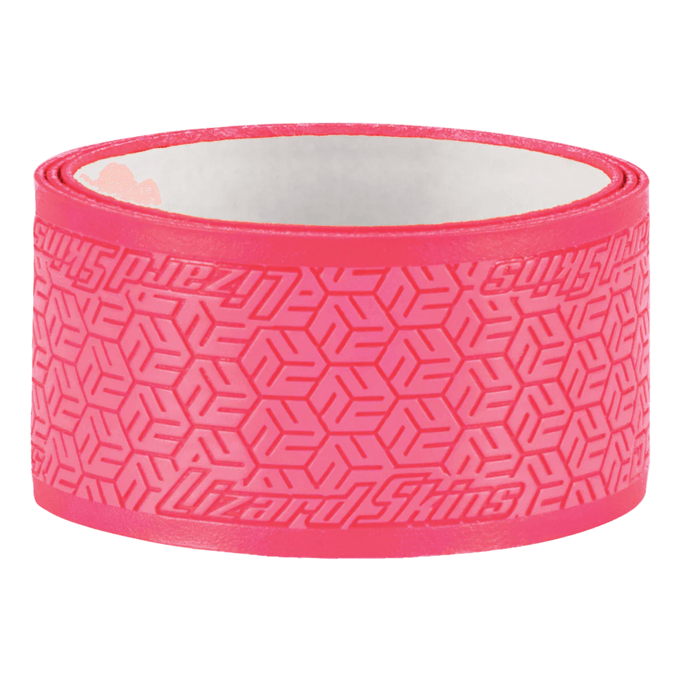 Lizard Skin DSP Ultra Pickleball Grip in neon pink, featuring textured surface and premium adhesive for easy installation.