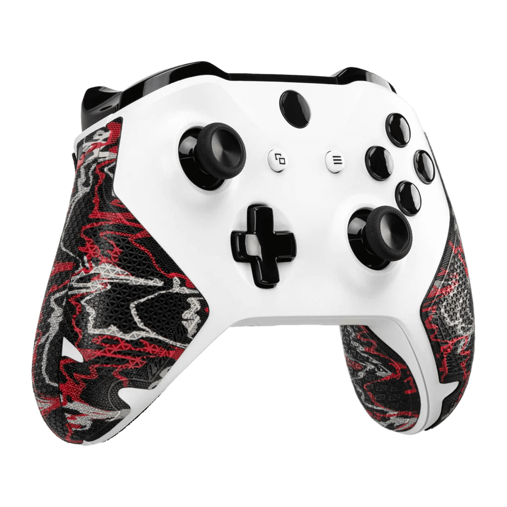 Lizard Skins DSP controller grip for Xbox One featuring Wildfire Camo design; enhances grip and control for gamers.
