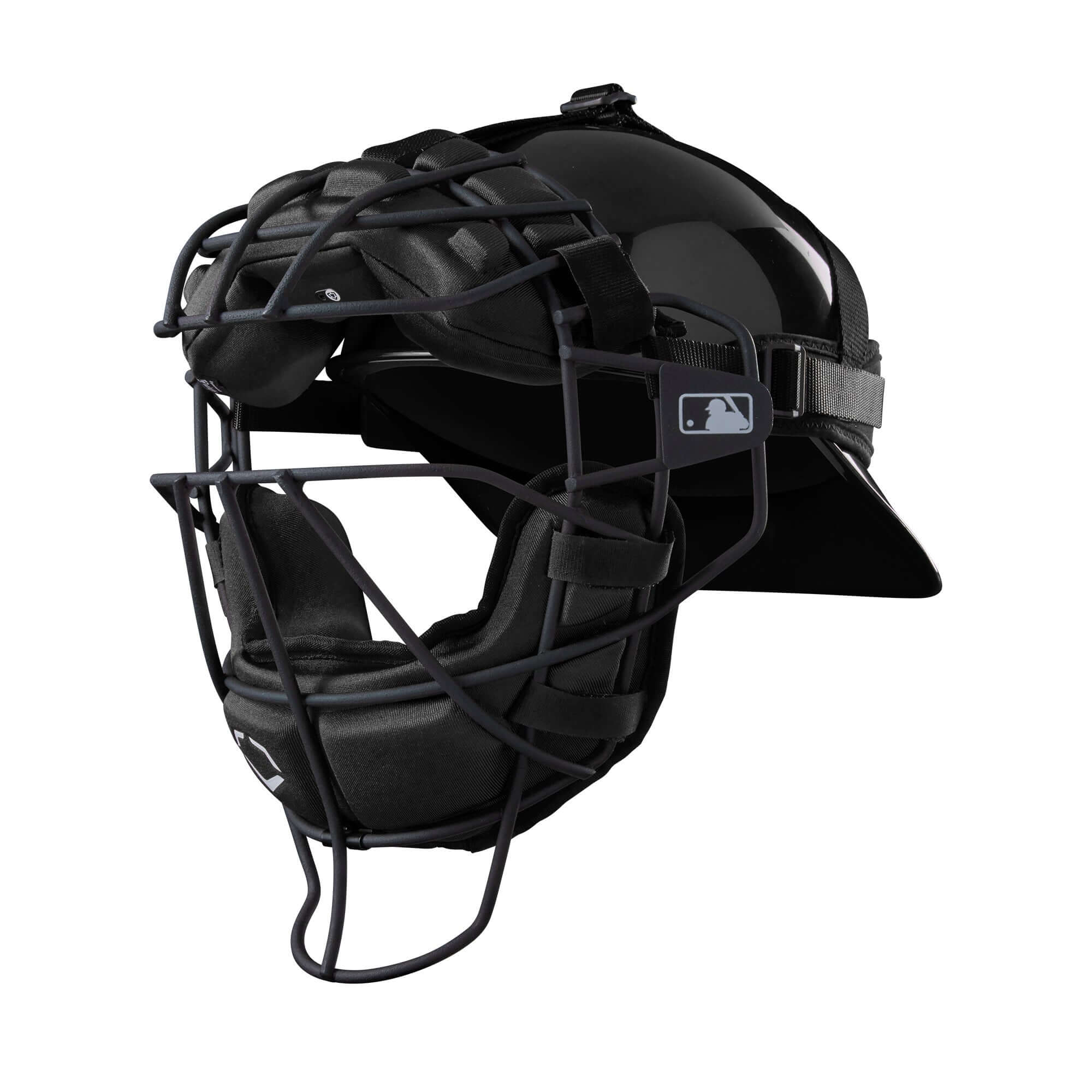 Evoshield Pro-SRZ Catcher's Face Mask in black, featuring Crash Cloud™ technology for optimal comfort and protection.
