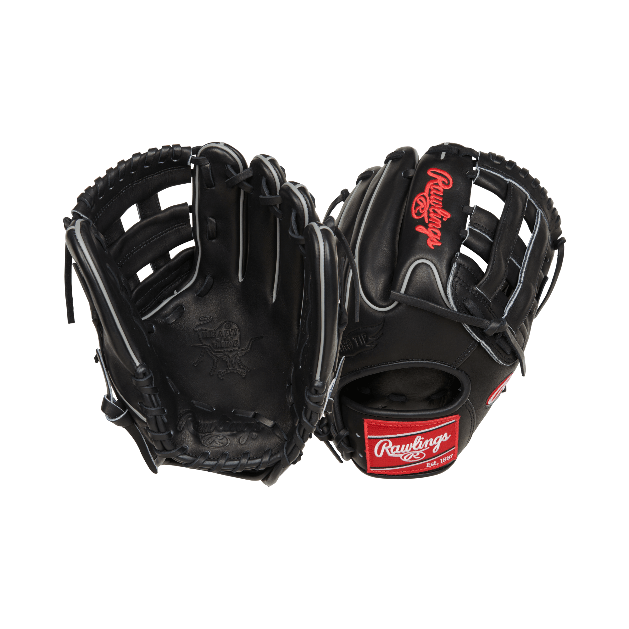 Rawlings Heart Of The Hide traditional black baseball glove 11.75 inches, designed for utility and performance on the field.