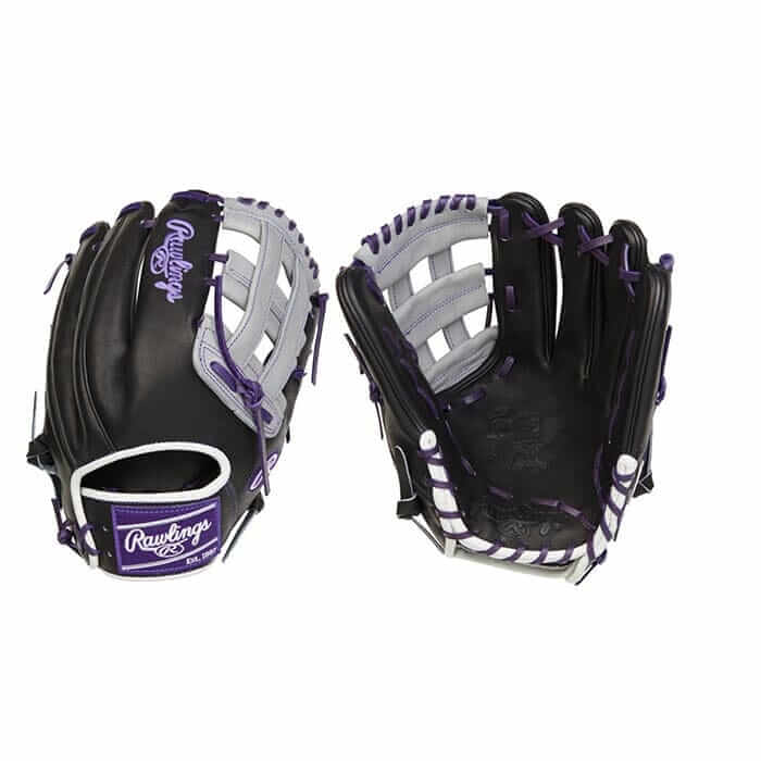 Rawlings December 2022 Gold Glove Club RGGC Heart of the Hide Infield Glove 12.25" in black and purple color scheme.