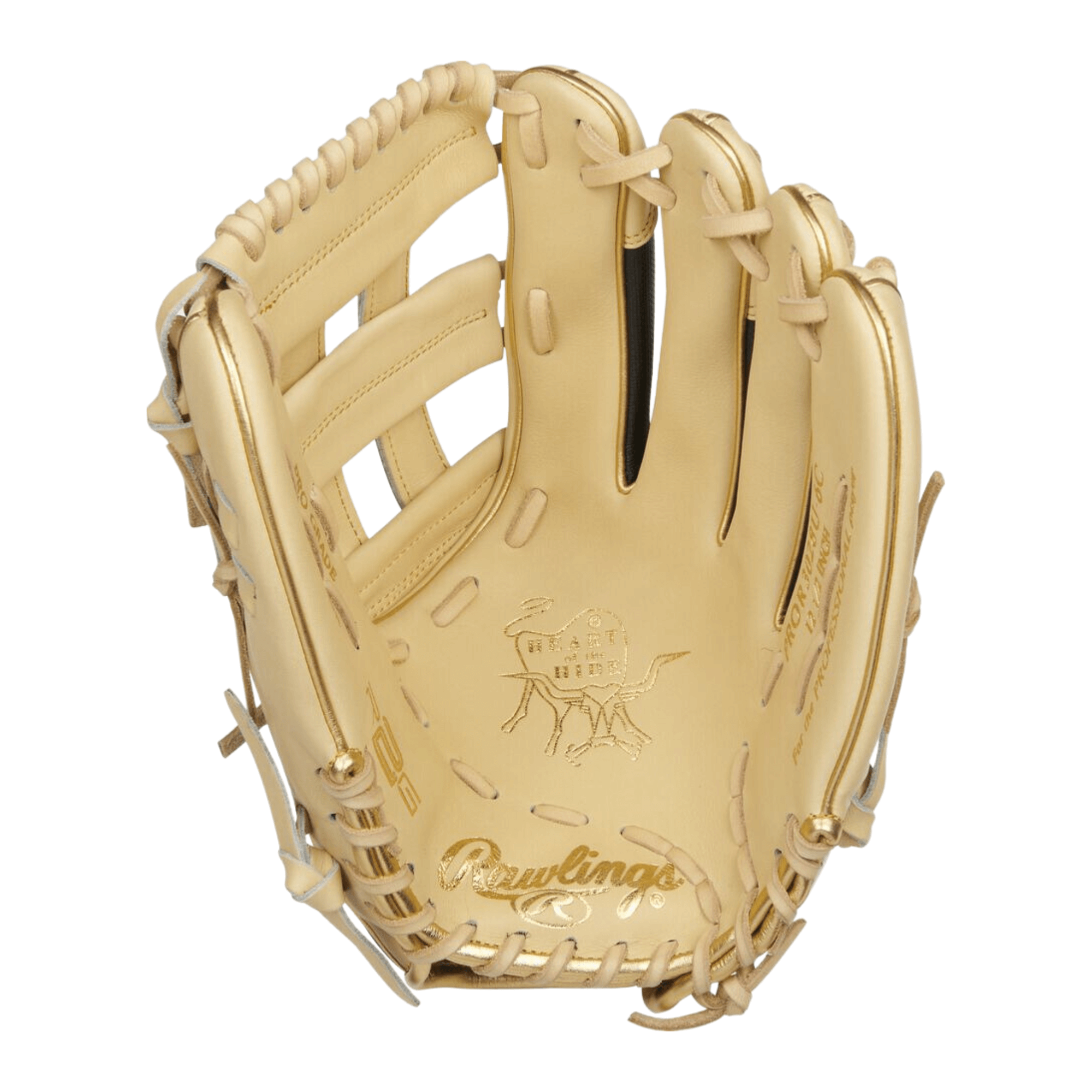 Rawlings 12.5-inch Heart Of The Hide R2G Contour Fit Outfield Glove with premium steer-hide leather and Speed Shell back.