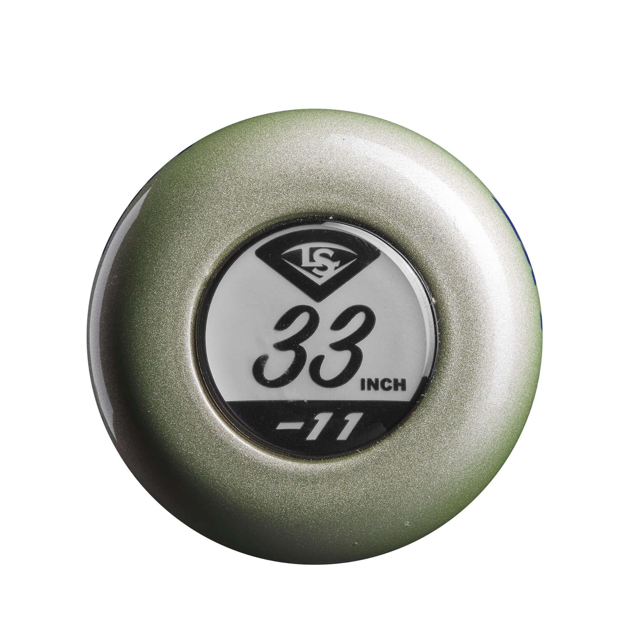 Louisville Slugger LXT 2024 Fastpitch Bat end cap showing size 33 inch and -11 drop weight design.