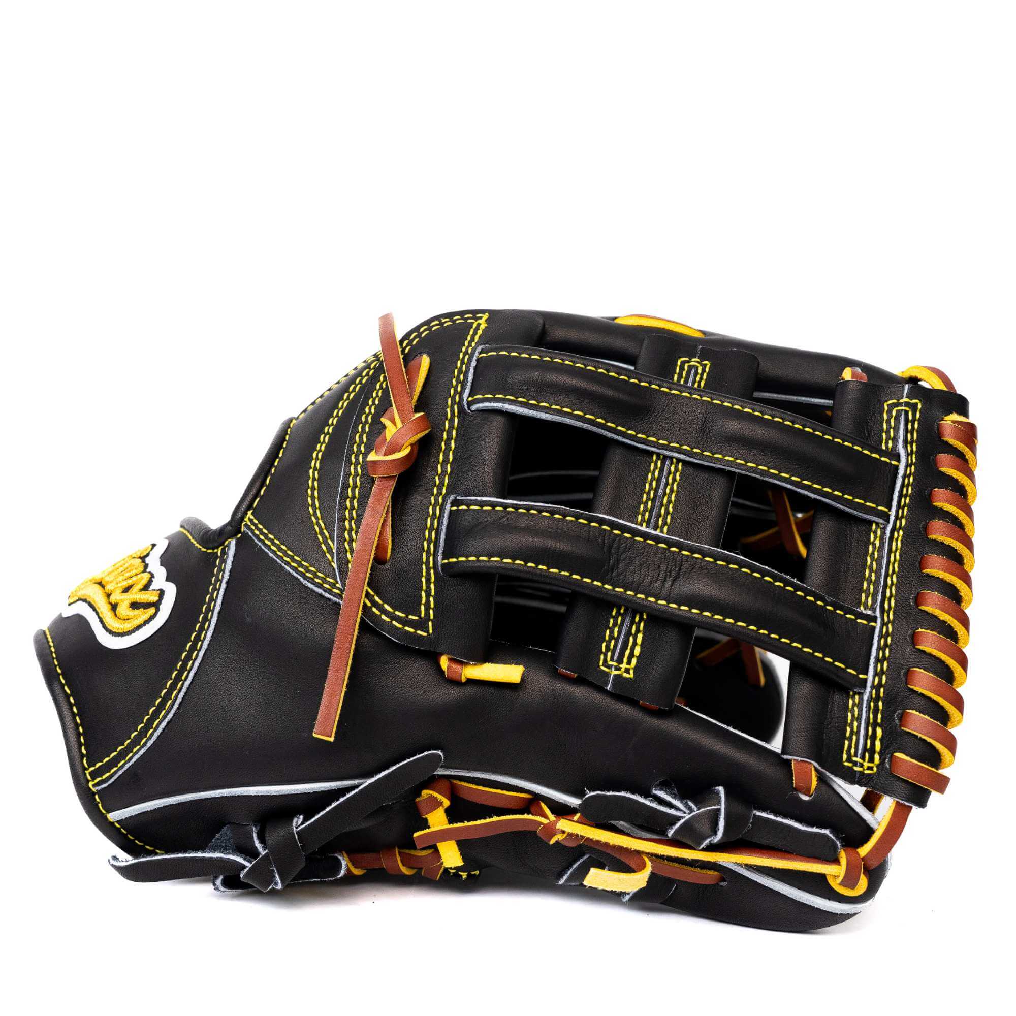 Jax LJ-10S Black RHT fielding glove, 12.25 inches, versatile design for infield and outfield use.
