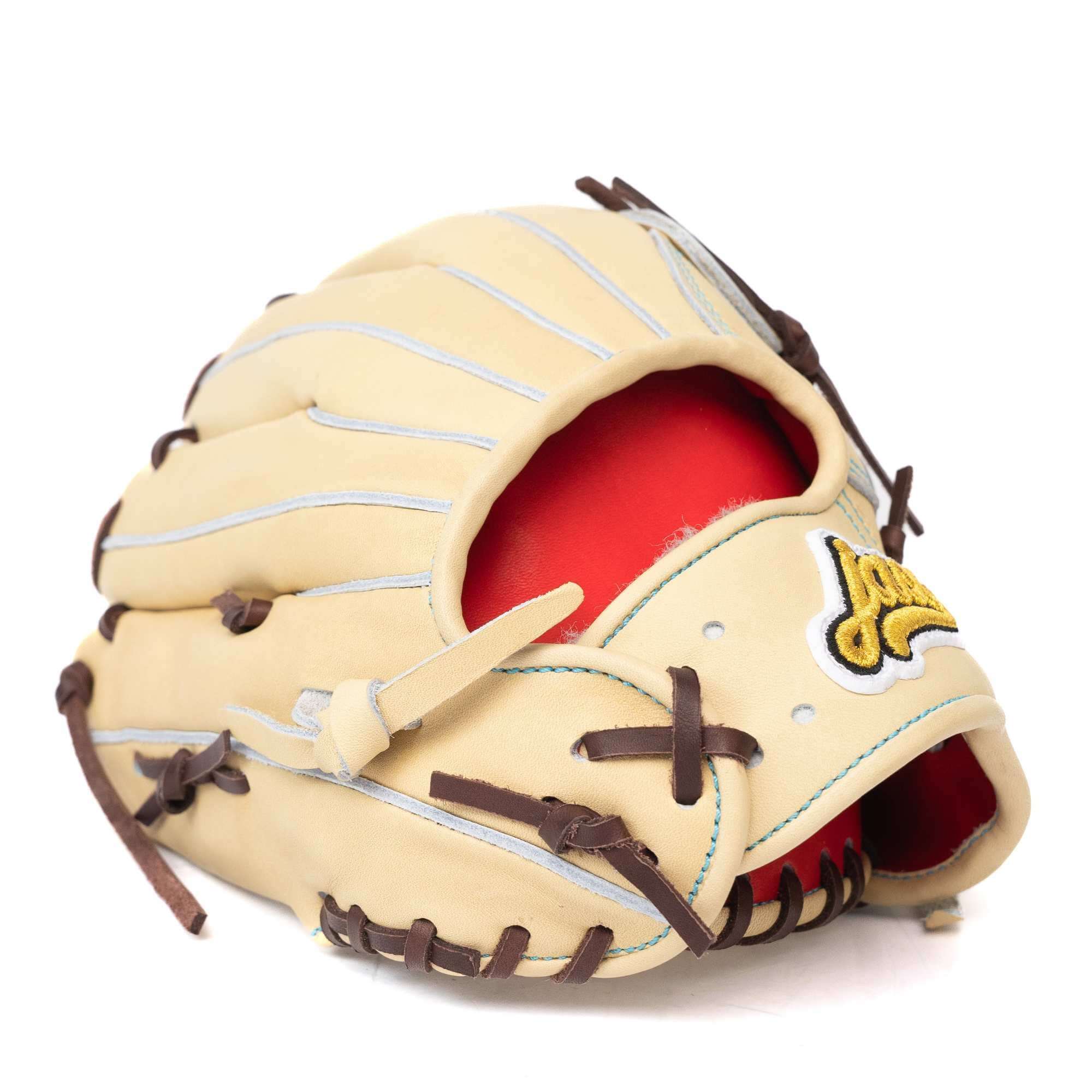 Jax EN-7 blonde right-hand throw pitcher glove with deep pocket and flexible design, perfect for infield play.