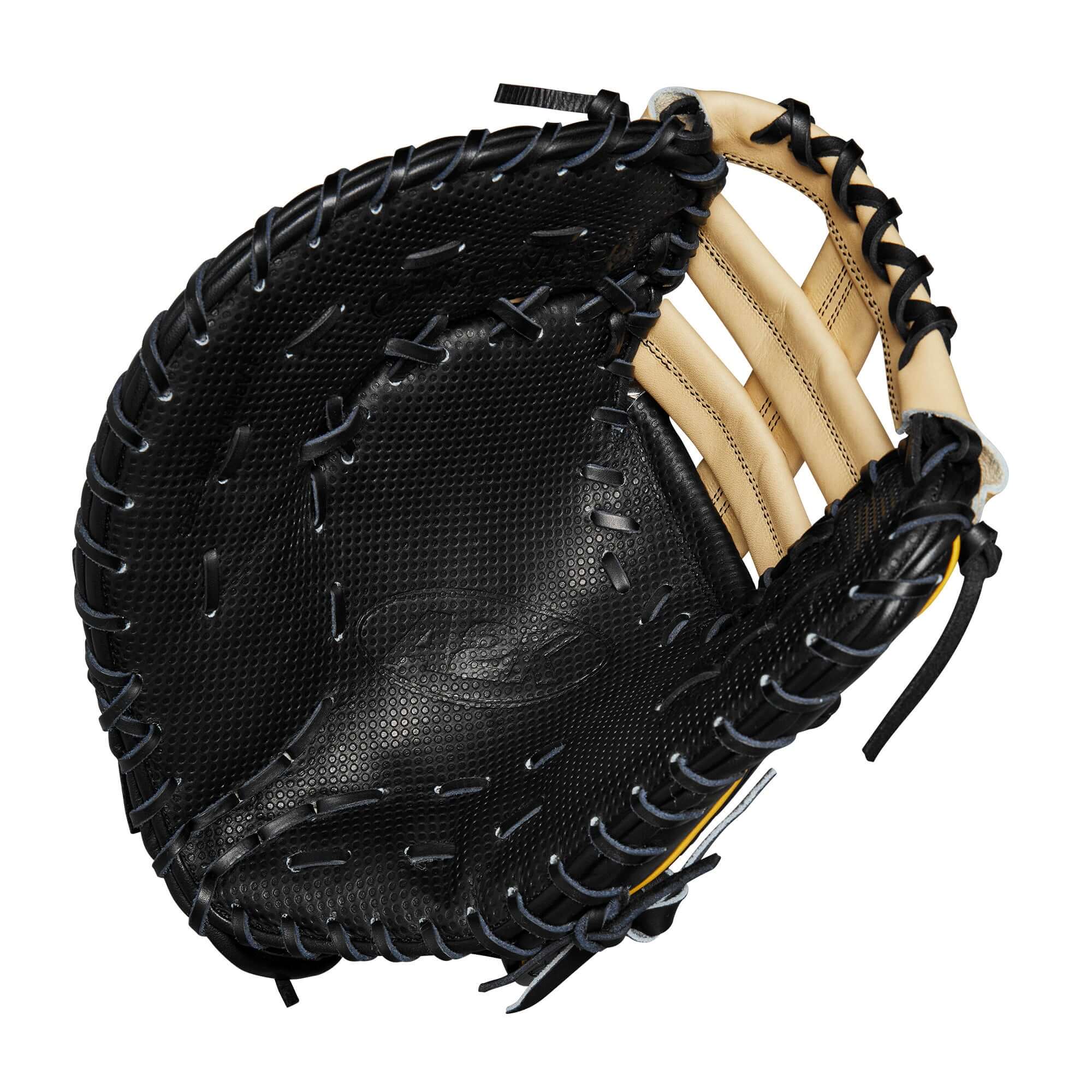 Wilson 2024 A2K Jose Abreu 12.5" first base mitt with advanced Spin Control Technology and black Pro Stock Select leather.