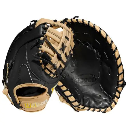 Wilson A2000 F16HT 12.5" Trey Mancini First Base Mitt in black and vintage tan leather.