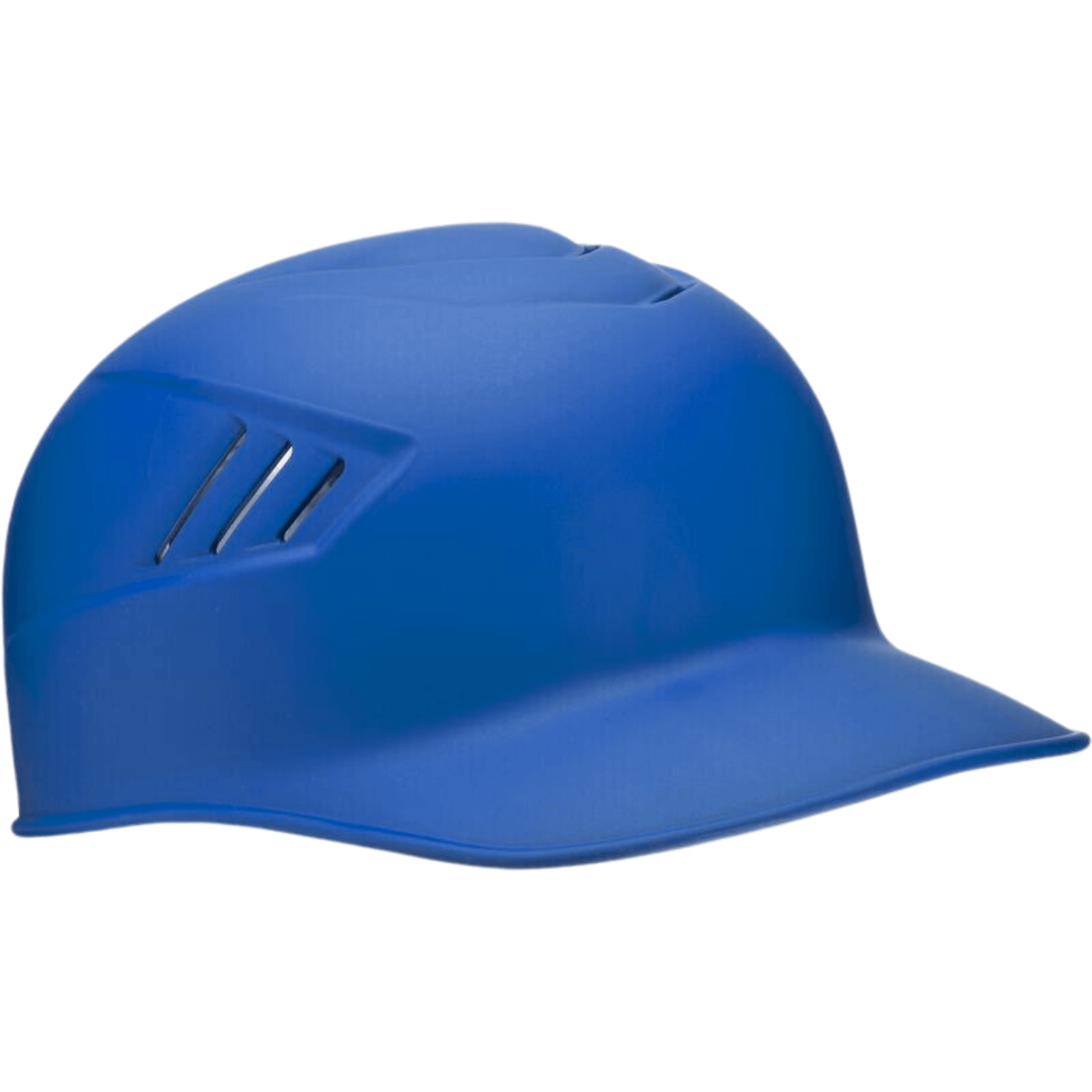 Rawlings Coolflo matte royal catchers and base coach skull cap helmet with streamlined design and ventilation slots.