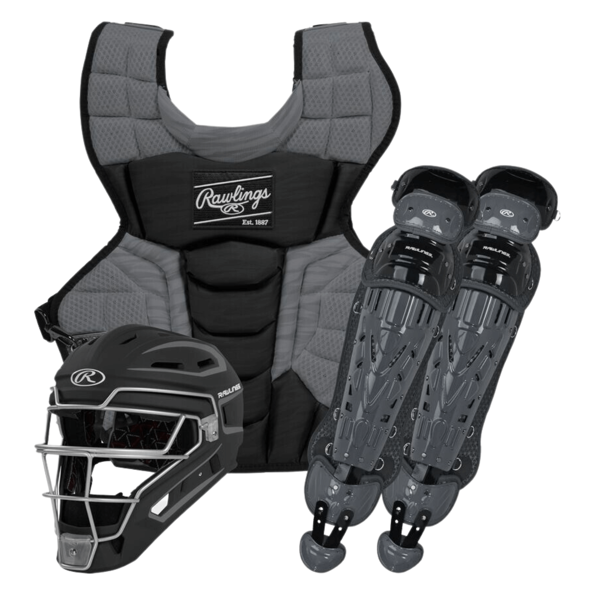 Rawlings Velo 2.0 Catcher's Gear Set in Black/Graphite