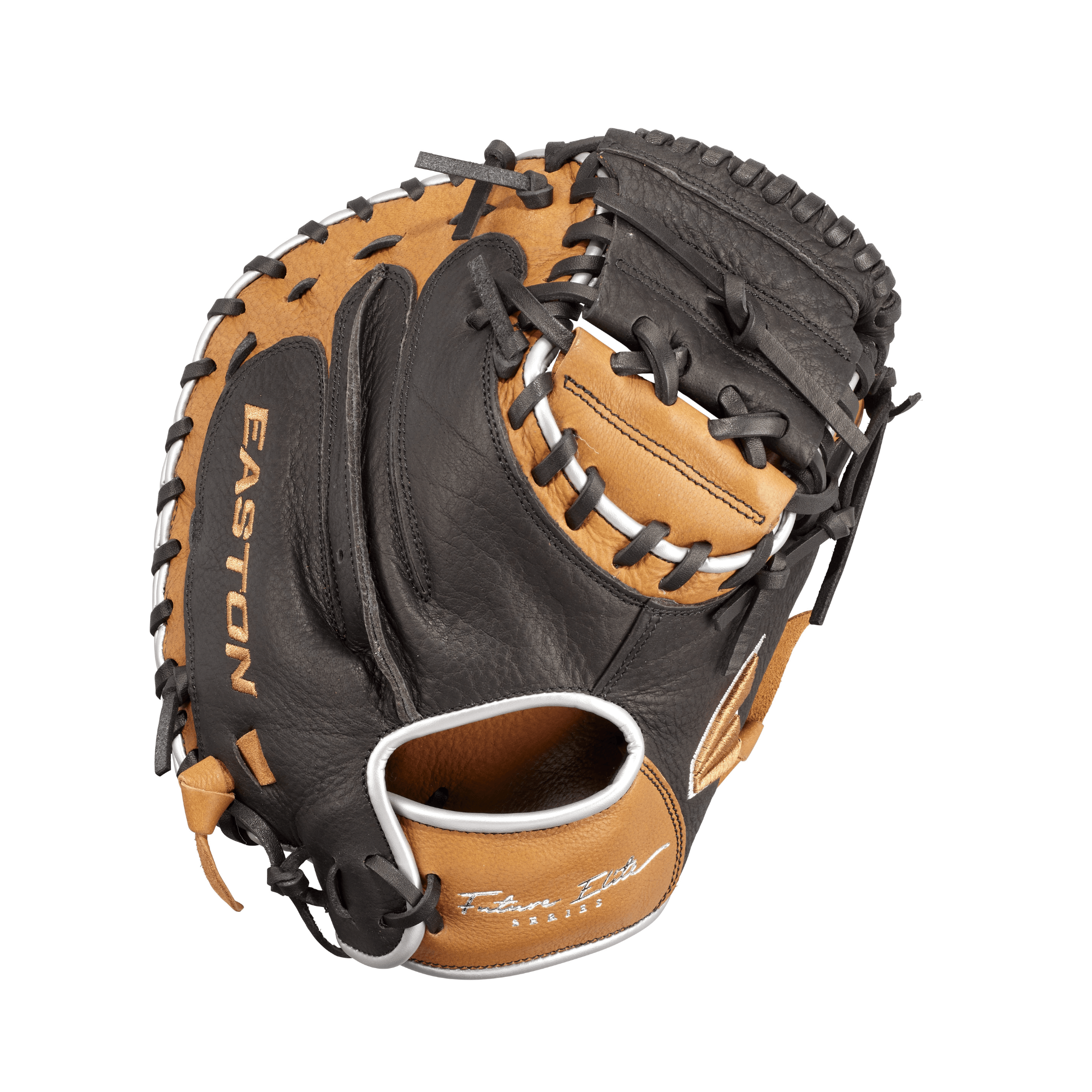 Easton Future Elite 32.5" catcher's mitt baseball glove for youth, featuring Flex Notch closure for easy use and comfort.