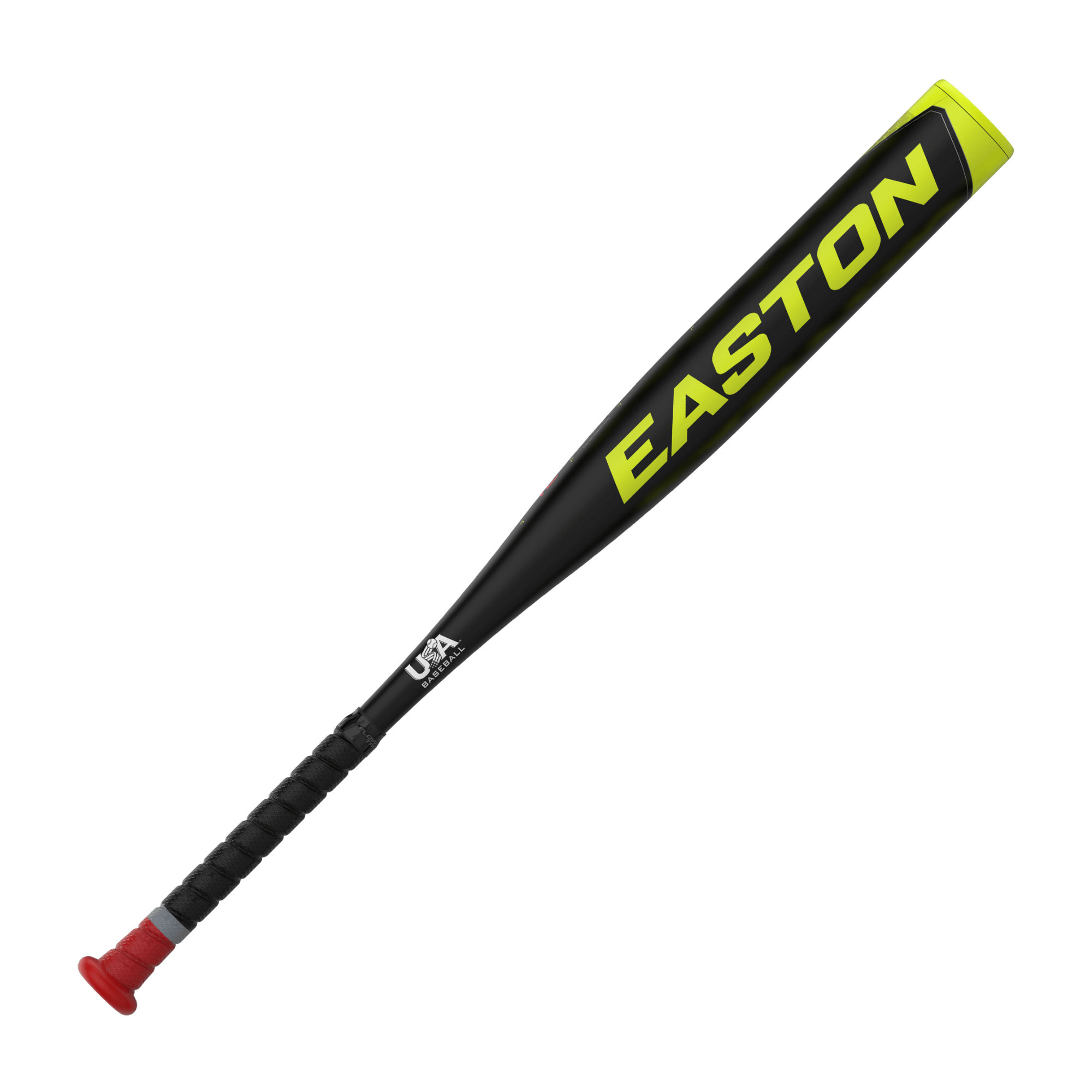 Easton ADV1-12 USA Youth Baseball Bat with 2 5/8" barrel and vibrant yellow logo on a sleek black design.
