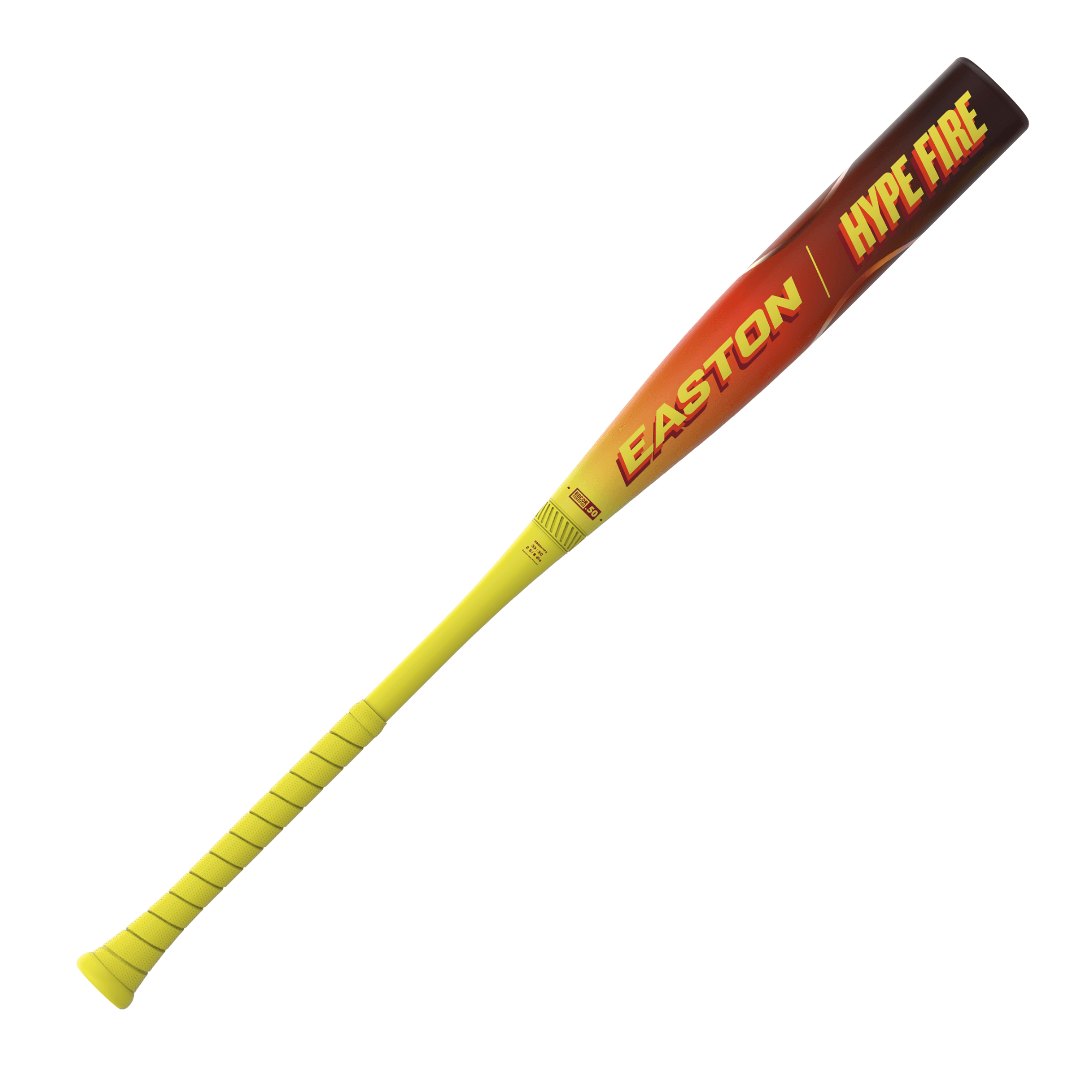 Back view of 2026 Easton Hype Fire (-3) BBCOR Baseball Bat highlighting bold thermal design