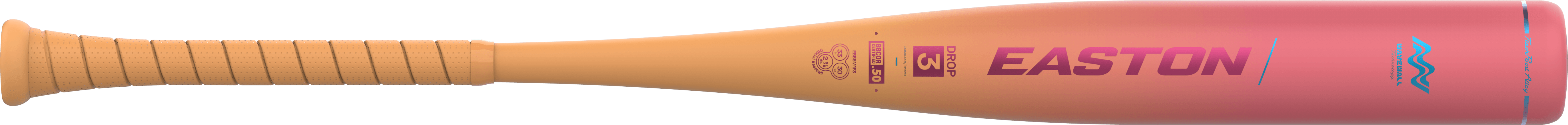 Horizontal view highlighting the Easton Mav1 Flash Bat’s Flow-Tack grip.