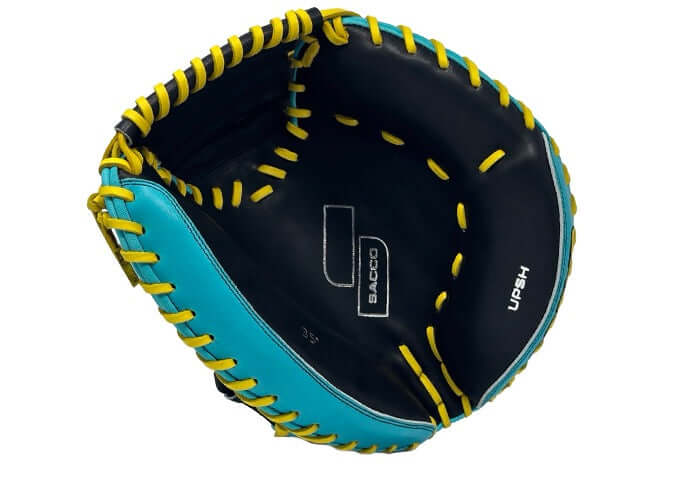 Inside view of the Sacco Ultra Premium Steer Hide 35" Catcher's Mitt - pocket view.