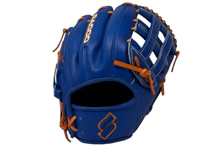 Back View of Sacco European Kip H-Web Glove 11.5 Inch - Royal and Orange