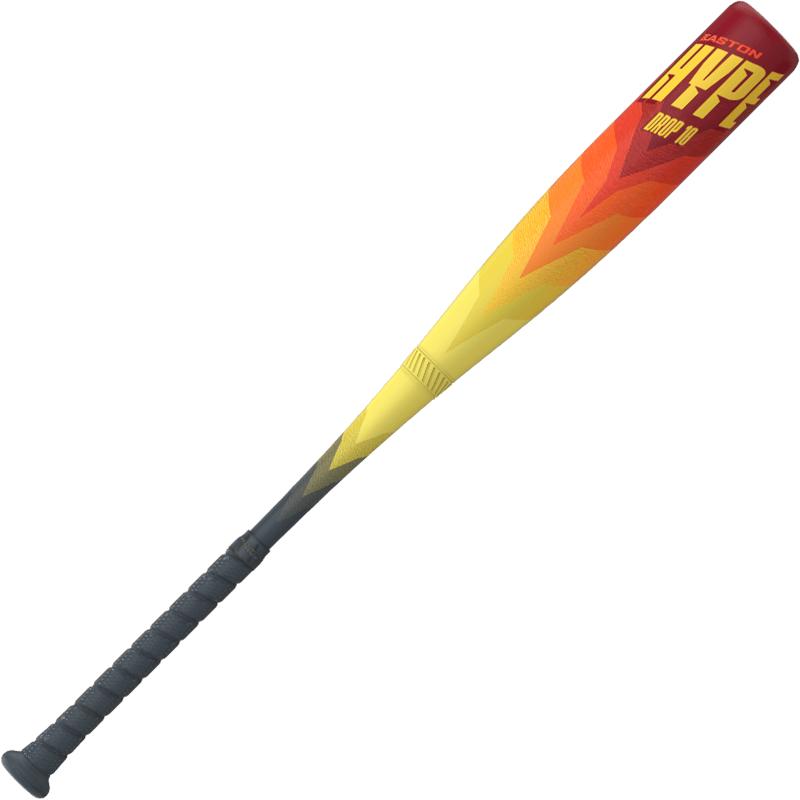 Easton Hype Fire 2024 (-10) USSSA baseball bat with vibrant yellow and red design, featuring advanced Thermo Composite Technology.