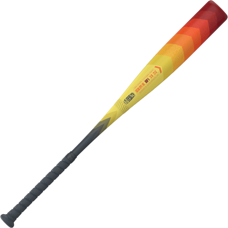 Easton Hype Fire 2024 (-8) USSSA baseball bat with vibrant red, orange, and yellow design for enhanced performance.