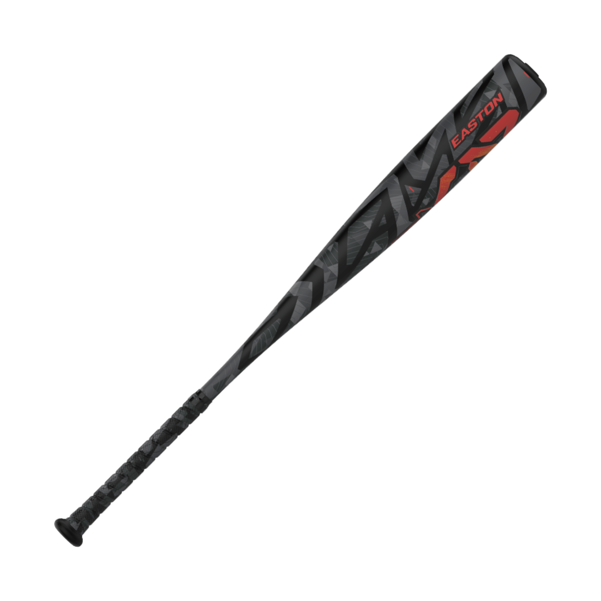 Easton Mav1 -8 USSSA baseball bat with a sleek black and red design, featuring a 2 3/4" barrel for youth players.