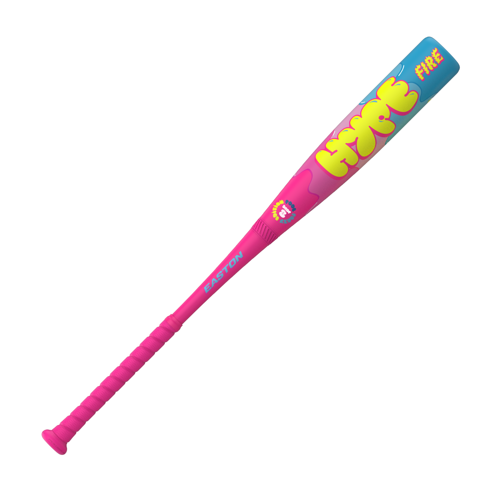 Front view of Easton Hype Fire (-8) Bat highlighting the composite barrel with maximized sweet spot.