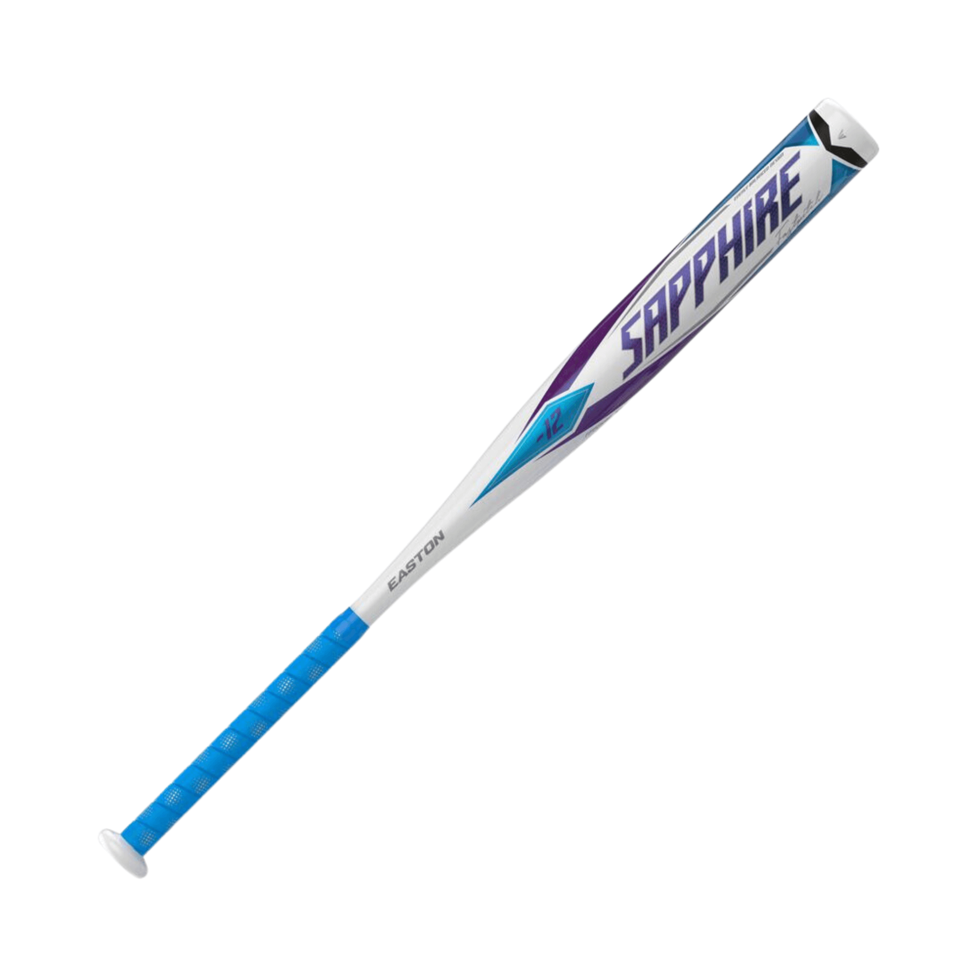 Easton Sapphire Fastpitch Bat (-12) with ALX100™ Alloy and All-Sports grip for fast swing speed and balanced performance.