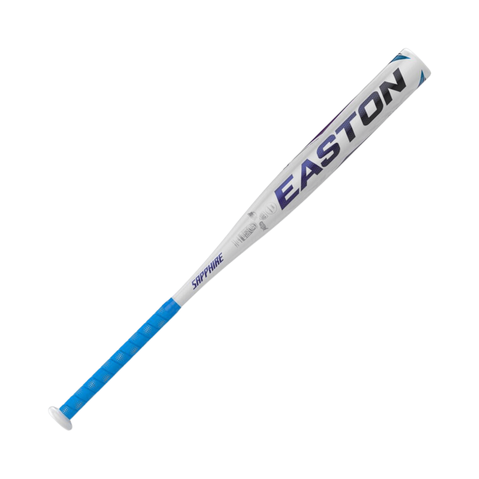 Easton Sapphire Fastpitch Bat (-12) featuring ALX100™ Alloy and ultra-thin grip for enhanced performance and swing speed.