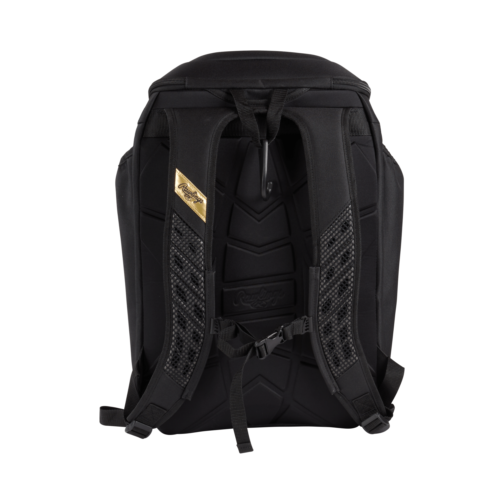 Rawlings Gold Collection Backpack featuring ergonomic straps and gold accents for optimal comfort and style.