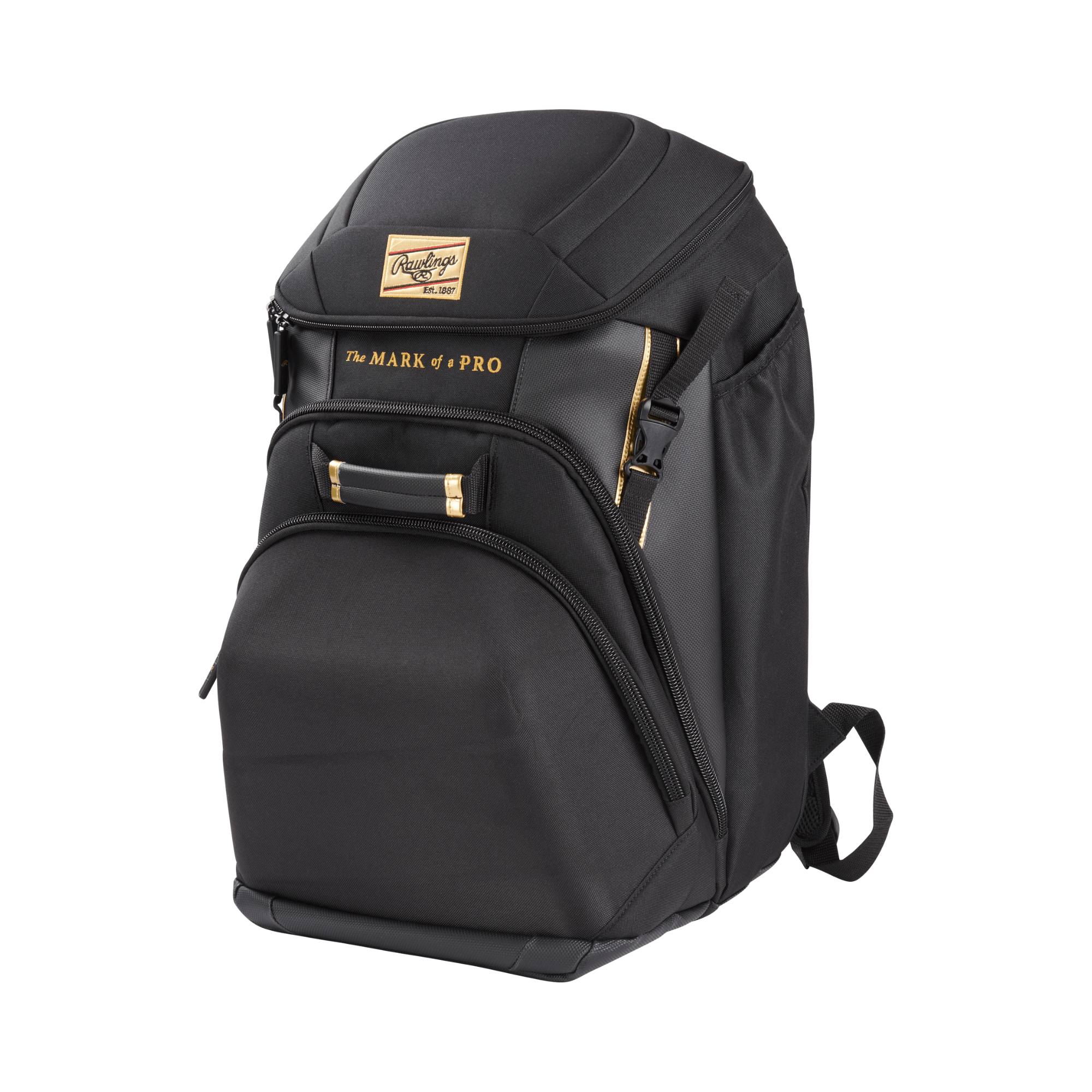 Rawlings Gold Collection Backpack with protective glove crib, perfect for ballplayers and sporting quality craftsmanship.