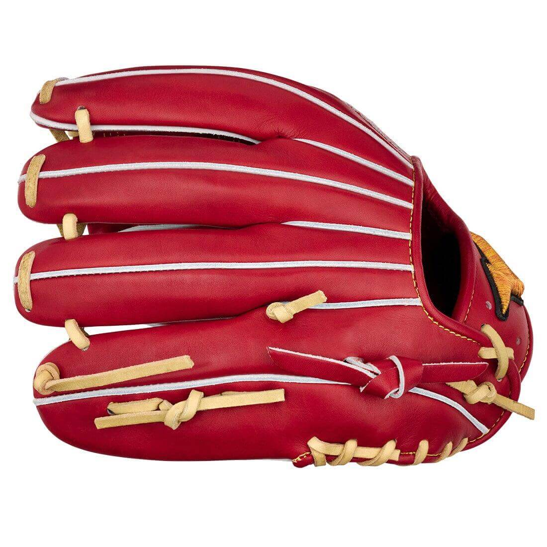 Mizuno Pro Classic GMPC-50 Osaka Red/Cream 11.75" infield baseball glove showcasing premium Japanese Steerhide.