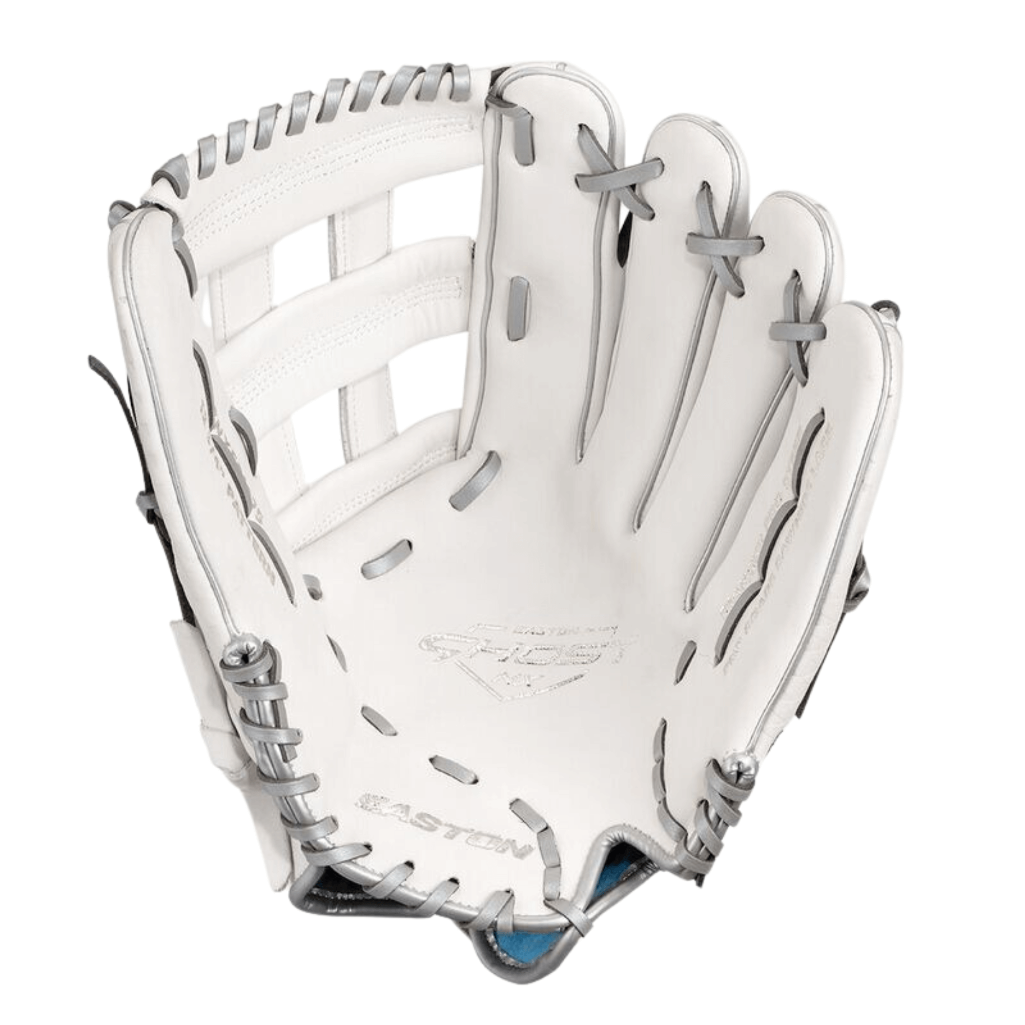 Easton Ghost NX 12.75-inch Fastpitch Pitcher/Outfield Glove LHT, white and blue colorway