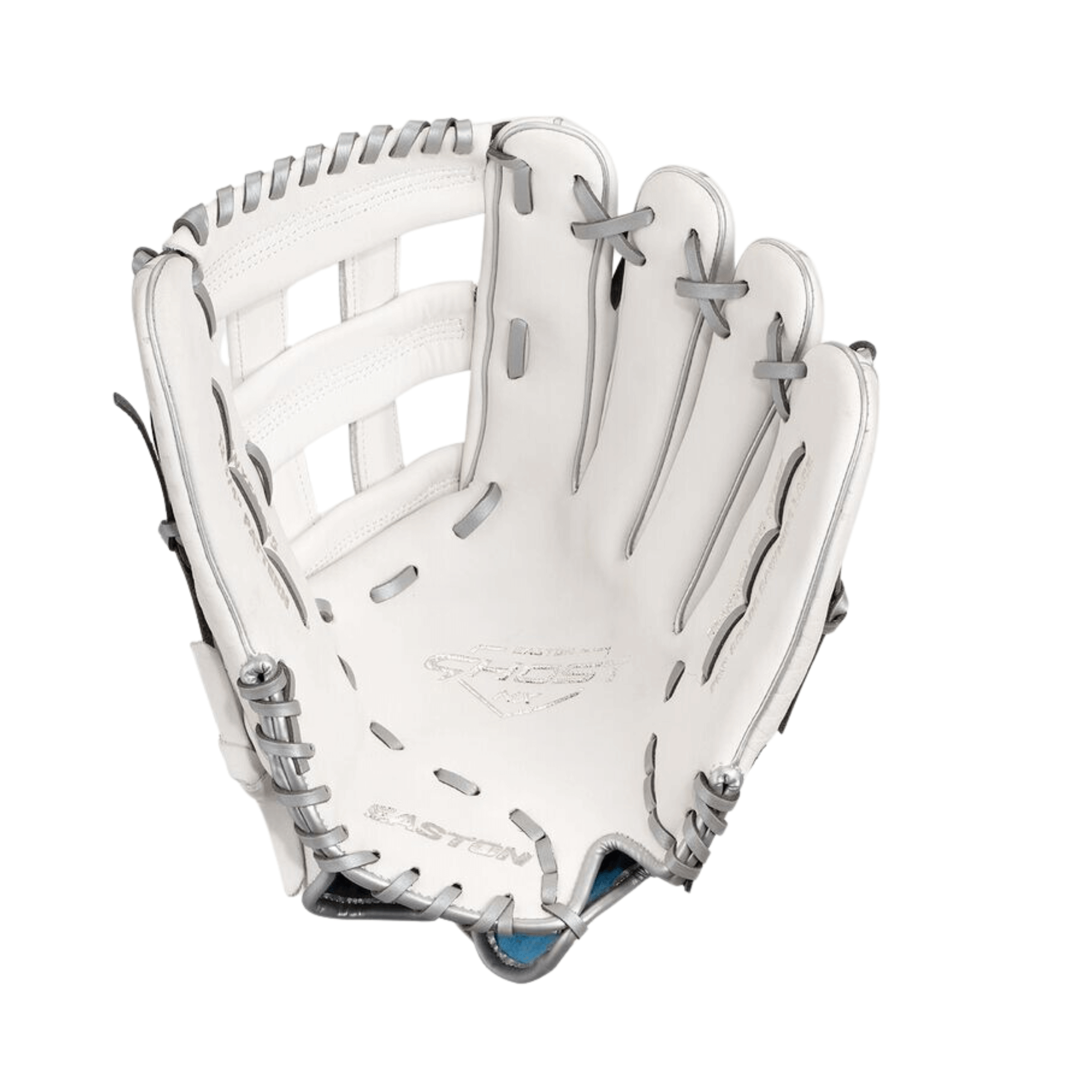 Easton Ghost NX FP Series 12.75” Softball Glove in white, designed for fastpitch play with a soft leather finish.