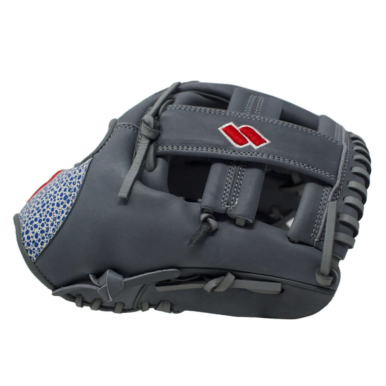 Sacco Ultra Premium Mod Single Post SE Gray Royal SpecK 11.5" RHT glove showcasing premium leather design.