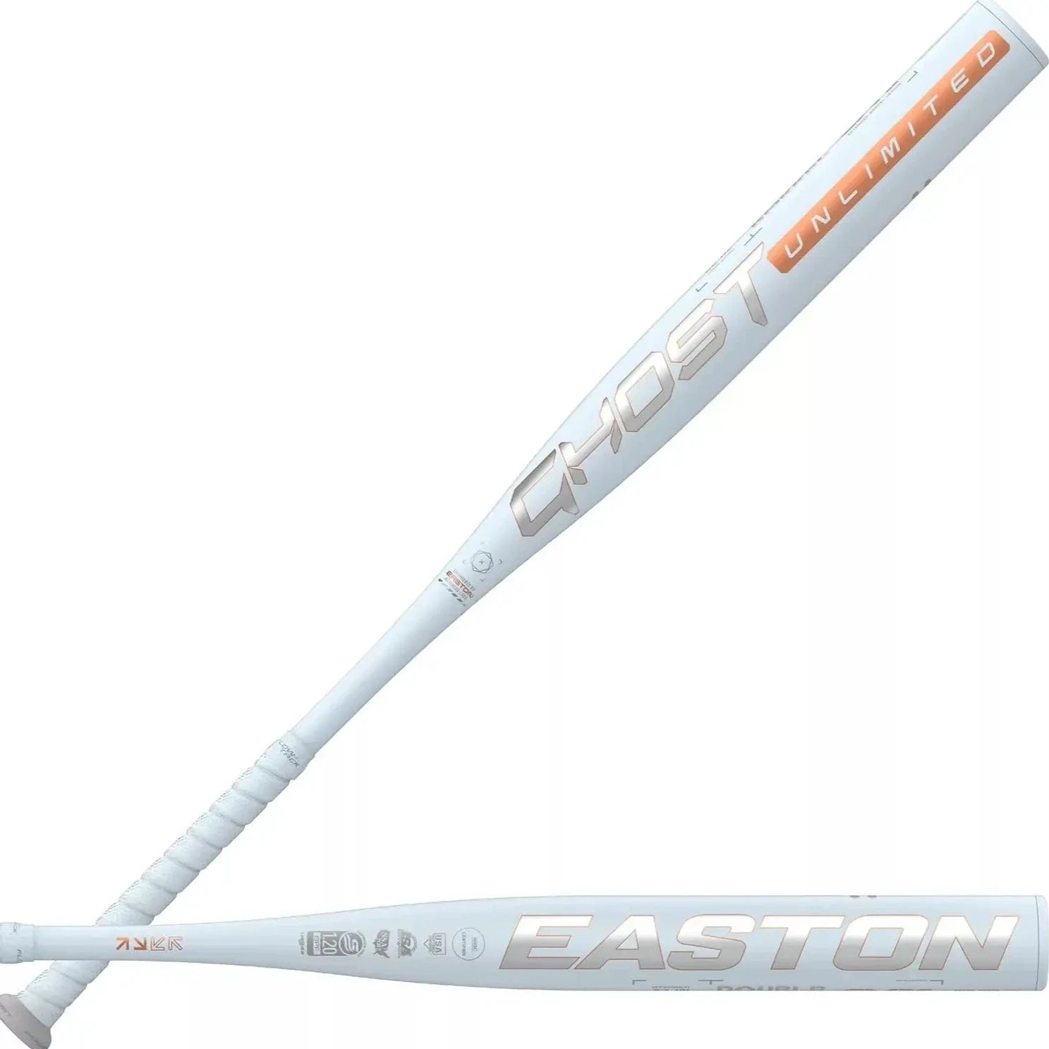 Easton 2025 Ghost Unlimited -11 fastpitch softball bat showcasing its innovative design and extended sweet spot.