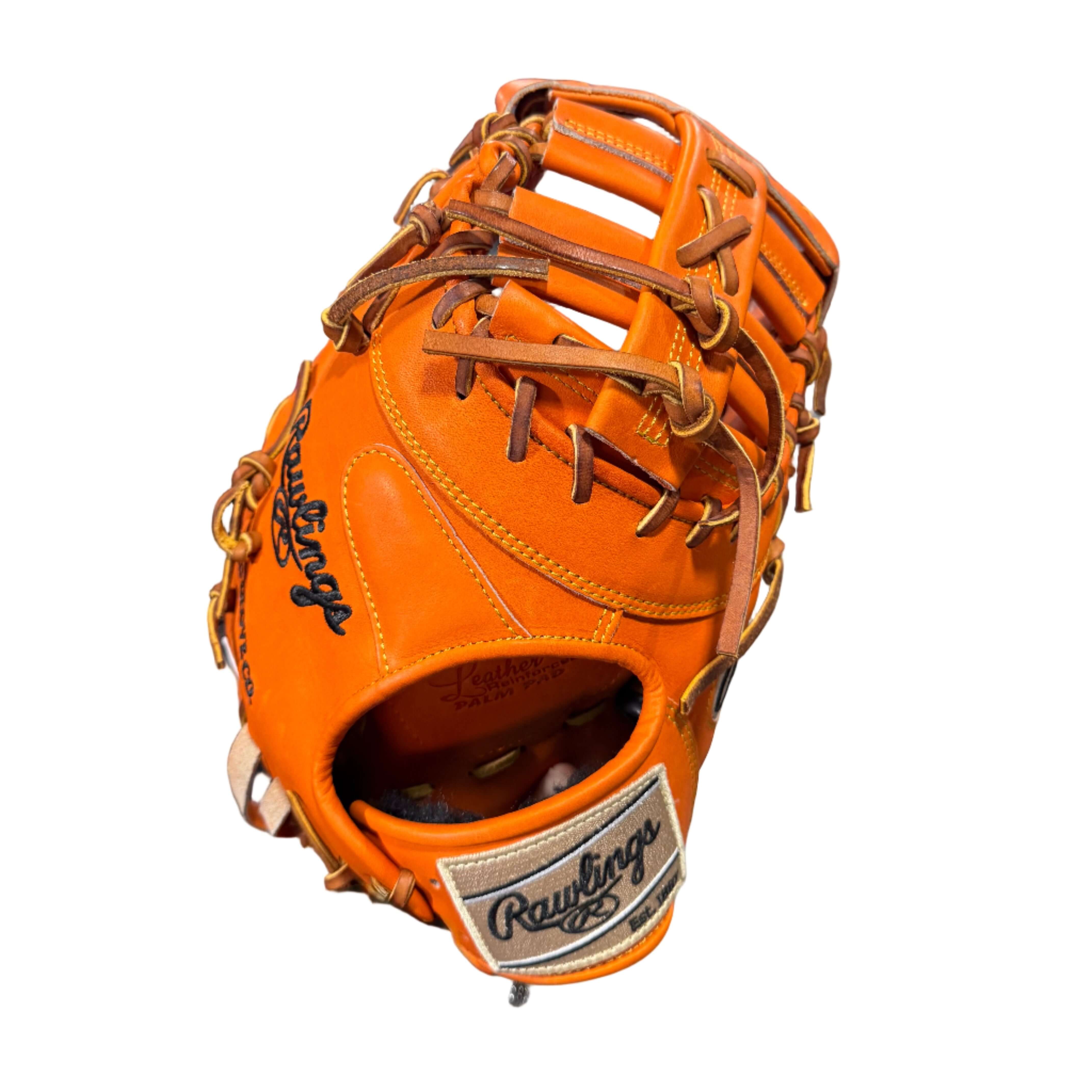 Rawlings Heart of The Hide Custom 13" Baseball First Base Mitt - DCT Pattern - Orange