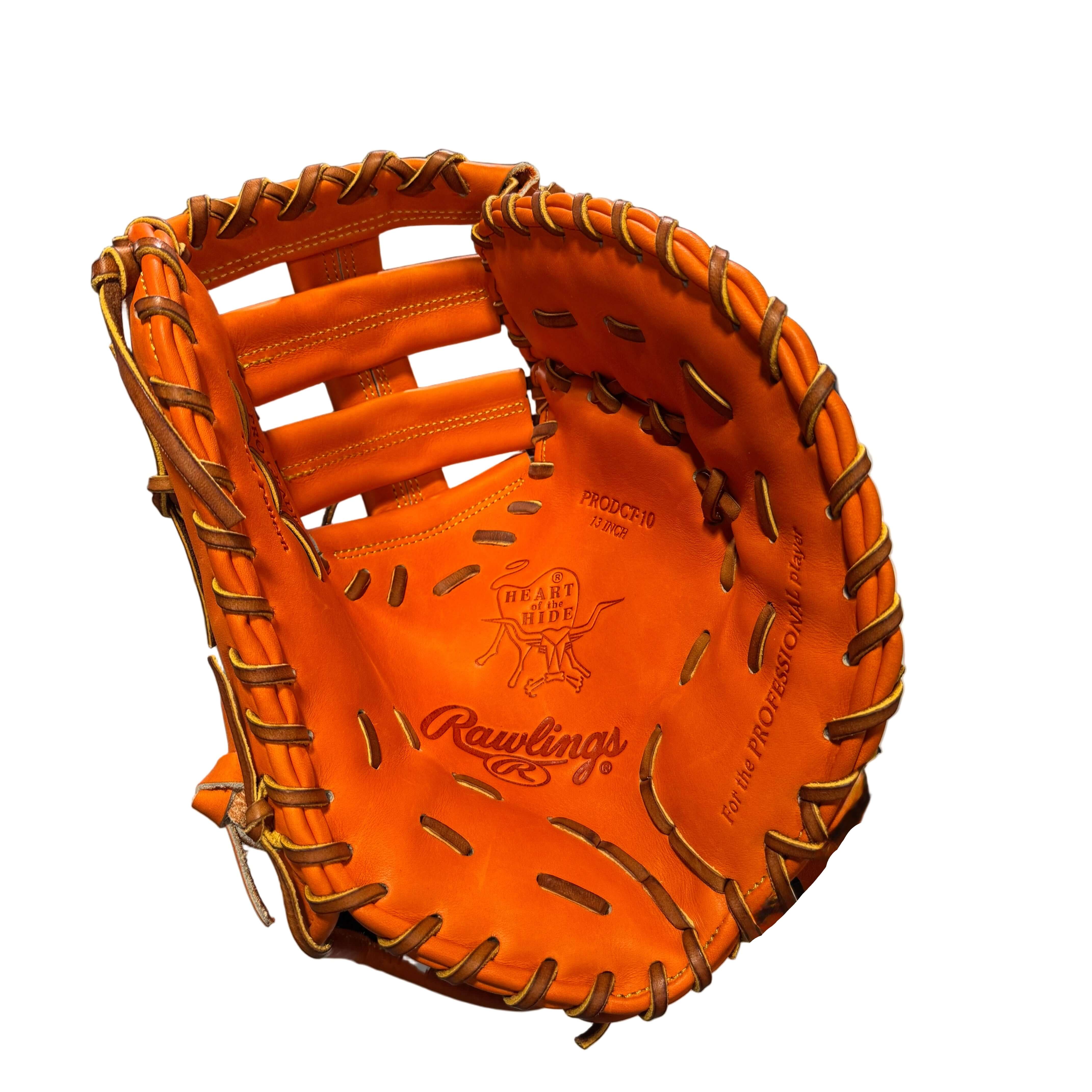 Rawlings Heart of The Hide Custom 13" Baseball First Base Mitt - DCT Pattern - Orange