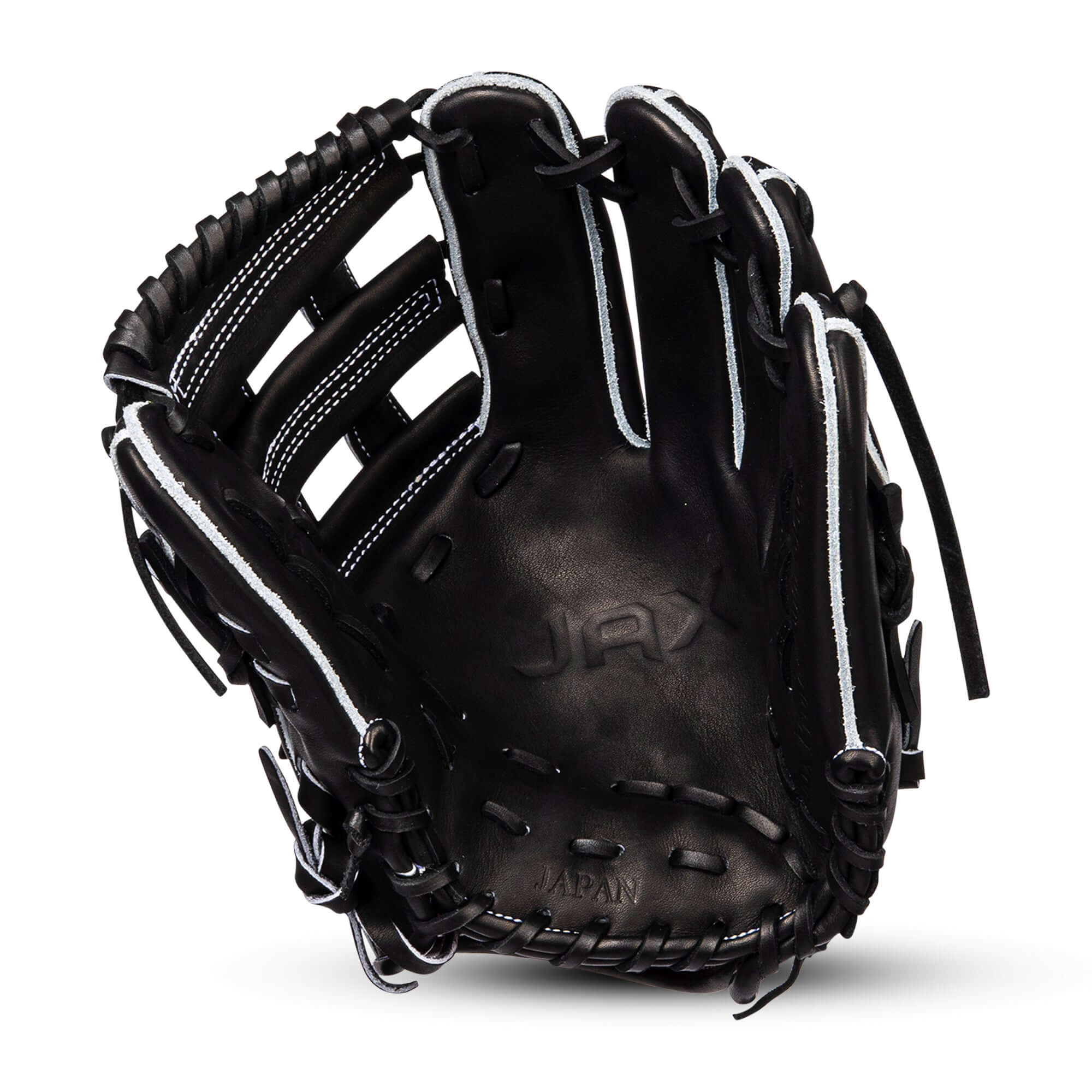 Jax DM-5 Infield Glove palm view with red liner and shallow, higher pocket design.