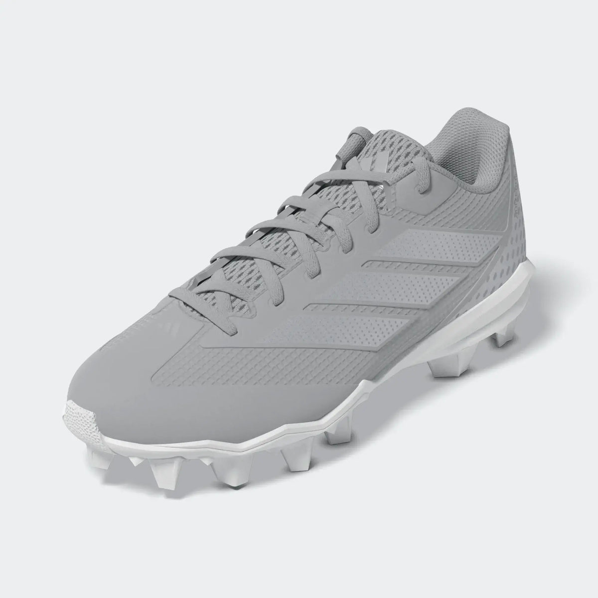 Adidas Adizero Impact Molded Cleats Kids - TMLGGR/SILV, side profile view showing stud pattern and lacing system.