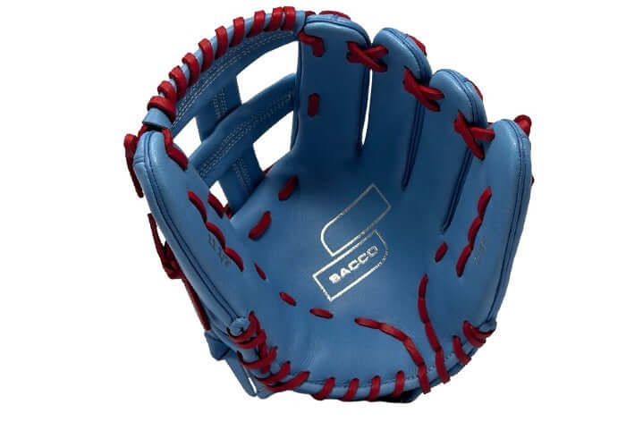 Sacco Youth Ultra Smooth Kip 11.5" single post light blue and red gymnastics kip bar, front view showcasing smooth design.