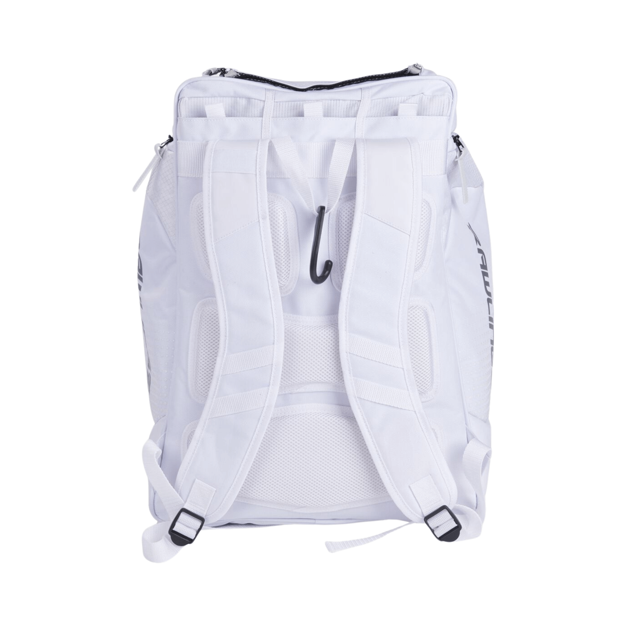 Rawlings P-Legion backpack with large main compartment converted into a game-time shelf.