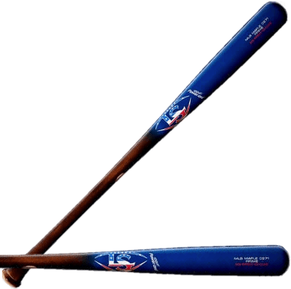 LS PRIME PATRIOT MAPLE C271 baseball bat with Deep Flame handle and vibrant royal barrel, offering a balanced swing weight.