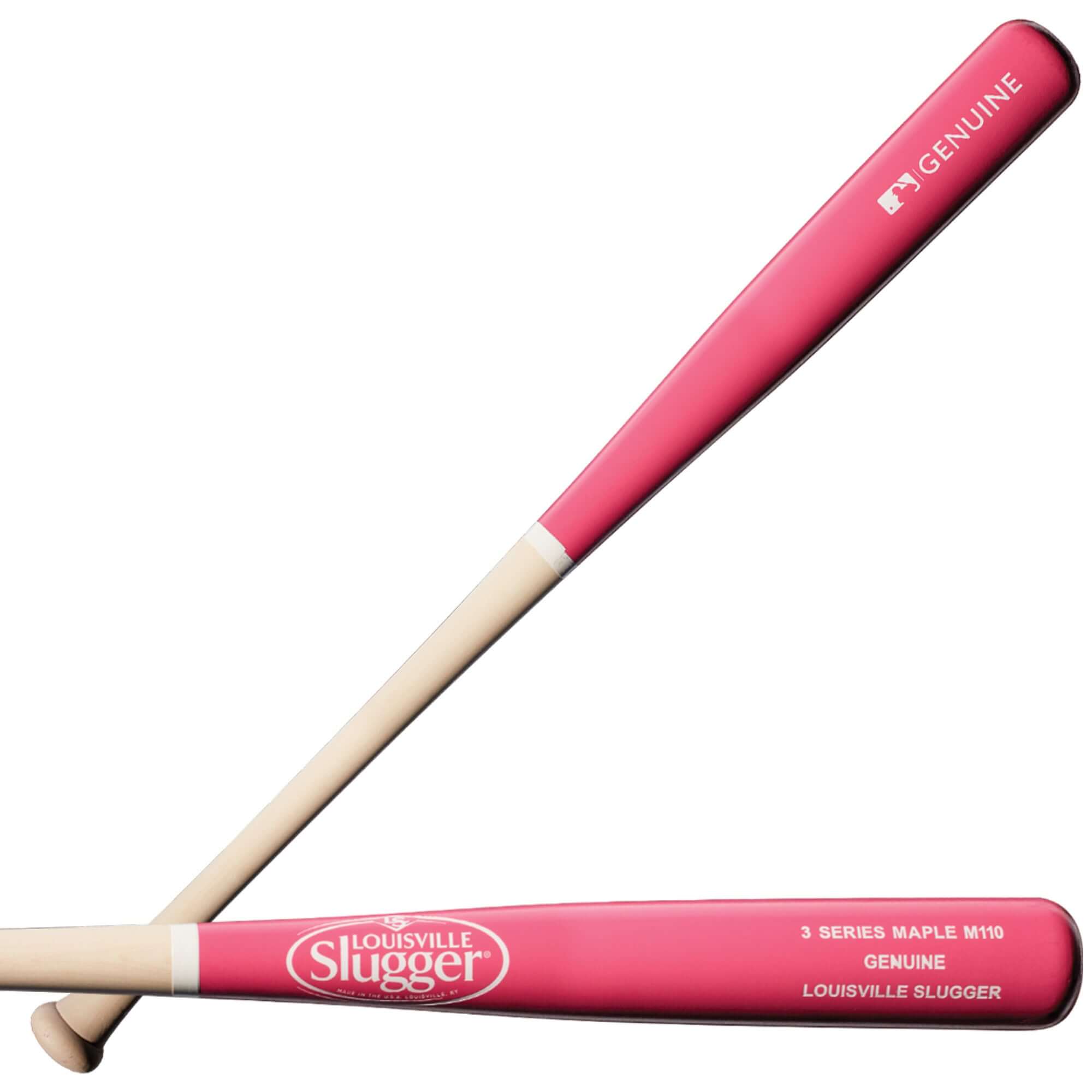 Louisville Slugger Genuine S3 Maple Bat with Natural and Pink Finish