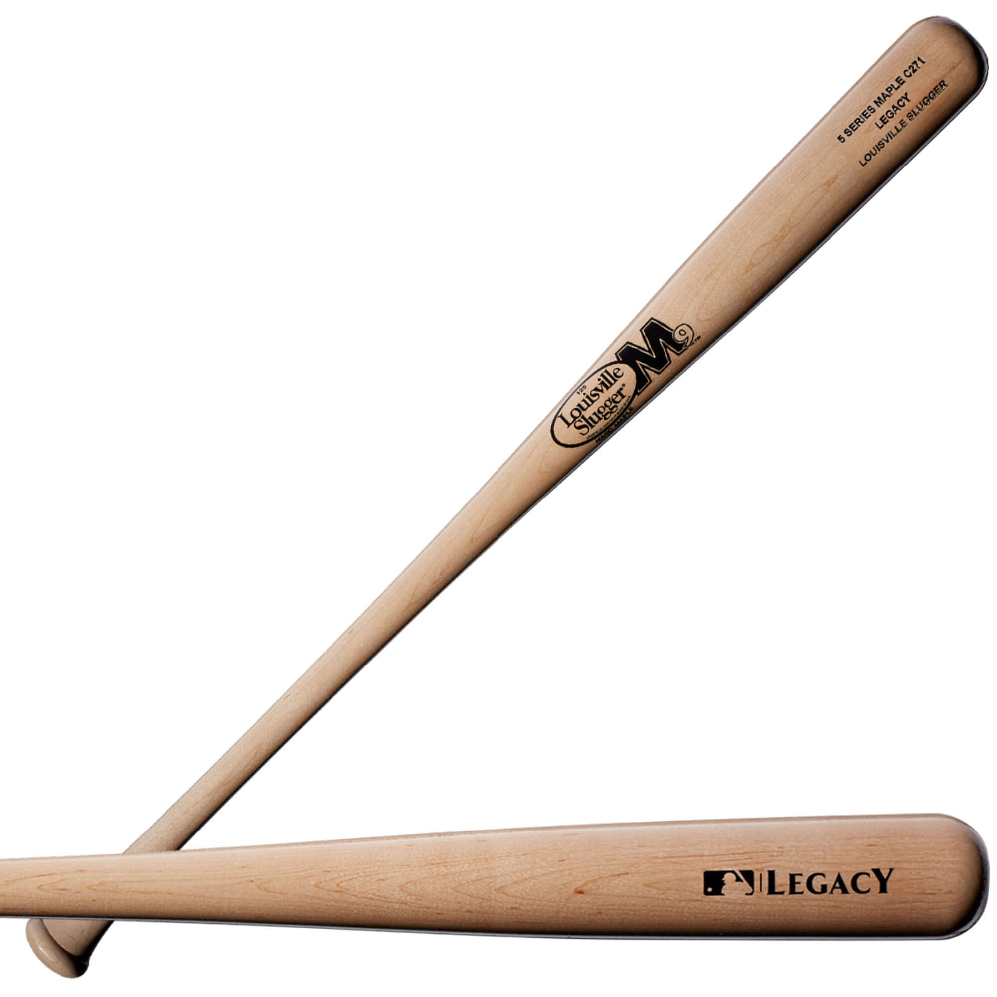 Louisville Slugger LS LEGACY M9 Natural Maple C271 bat with medium barrel and black branding.