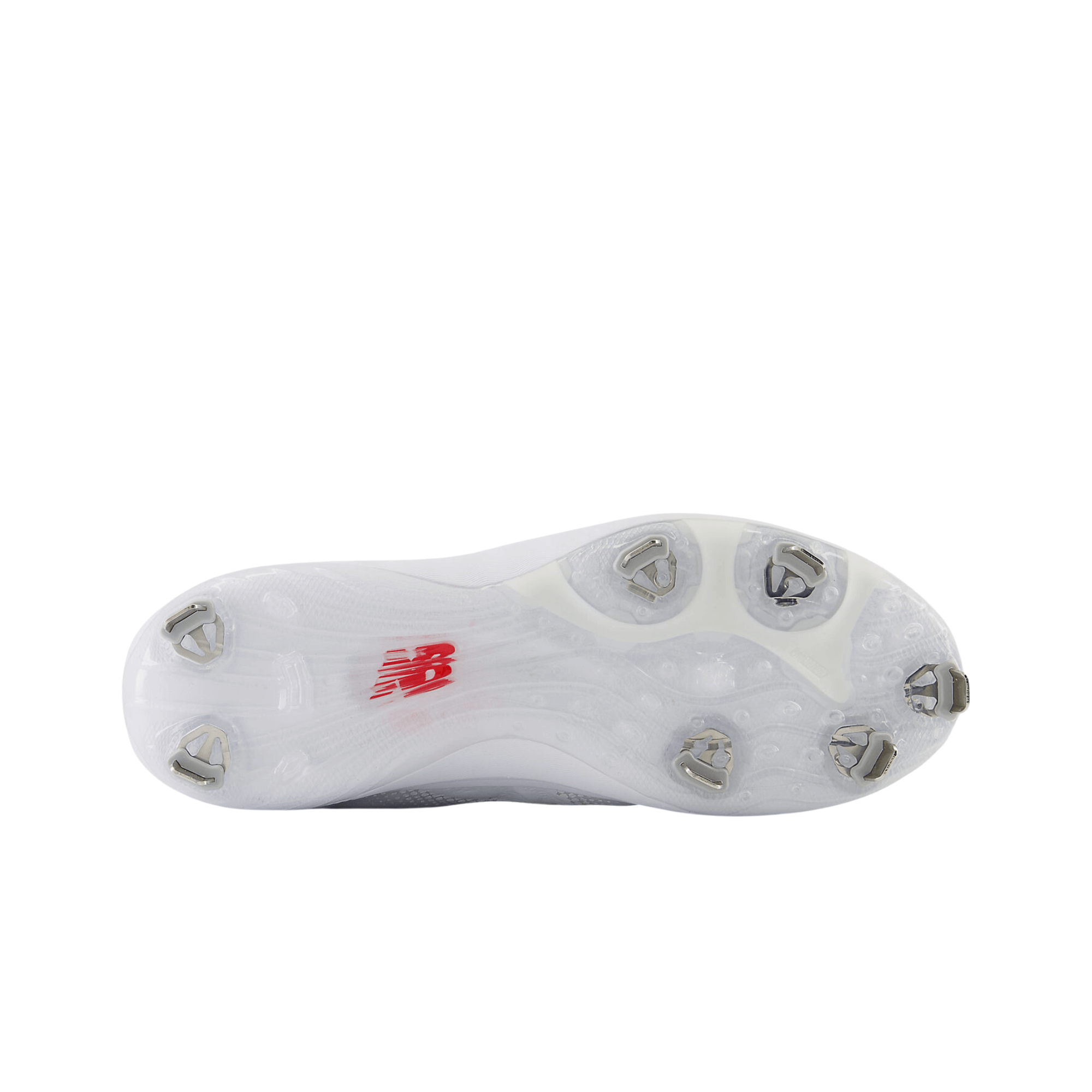 New Balance FuelCell 4040 v7 Mid-Metal baseball cleats outsole with traction spikes and sleek design.