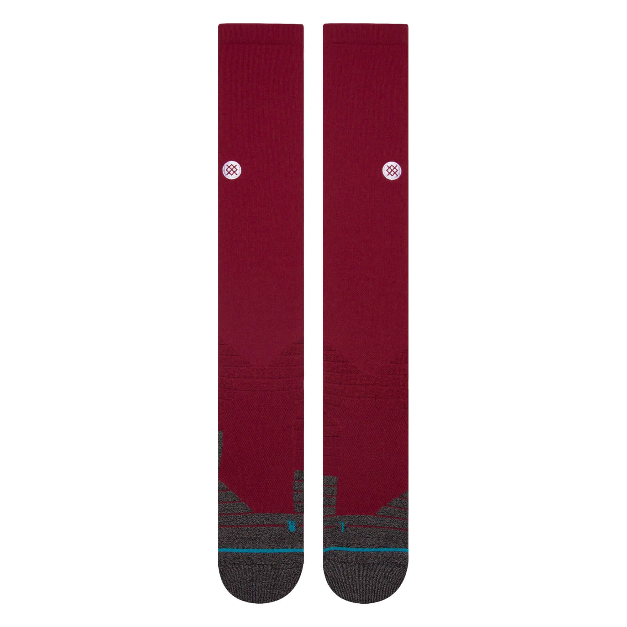 Stance MLB Diamond Pro OTC Socks in Maroon, featuring over-the-calf height and durable nylon blend material for performance.