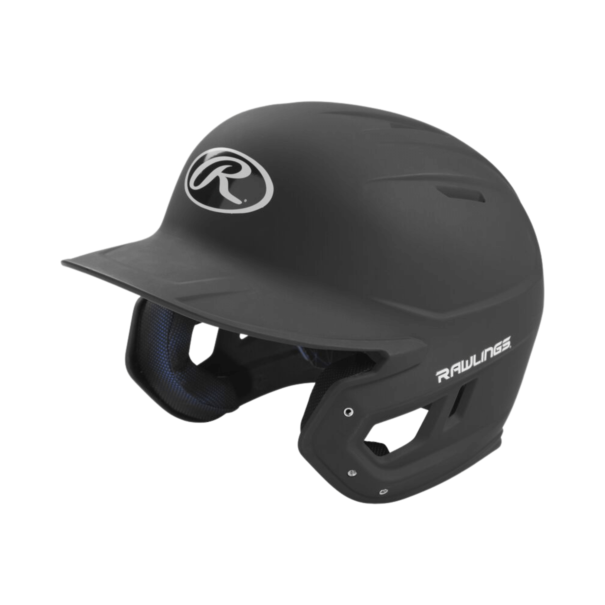 Rawlings Mach Senior Batting Helmet in sleek black, designed for optimal protection and performance on the field.